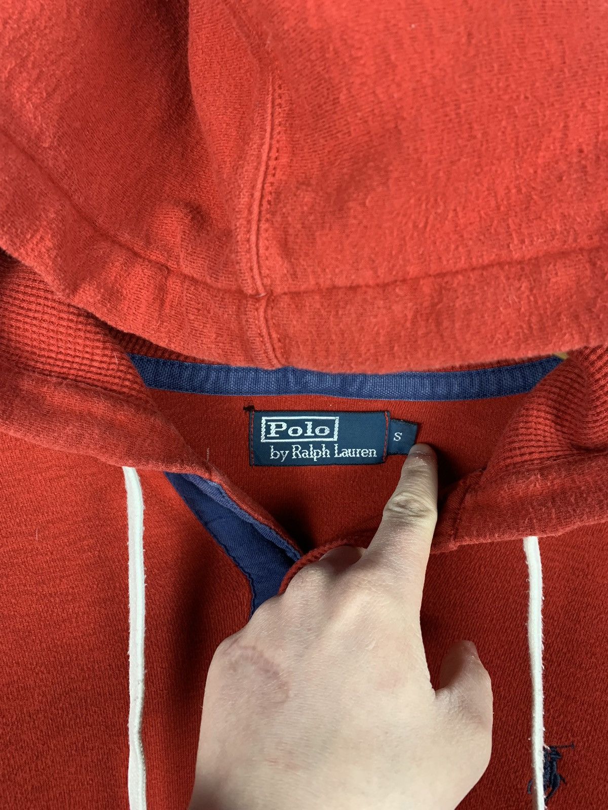 Vintage Y2K Polo Ralph Lauren Heavyweight Hoodie Size S Red