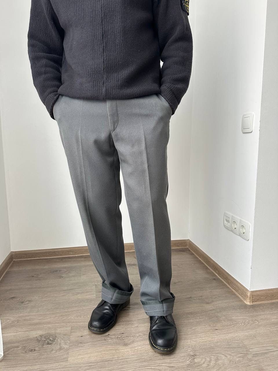 Japanese Brand × Vintage Vintage Antique Japanese Gray Wool Straight Pipes Pants Size 38R - 18 Thumbnail