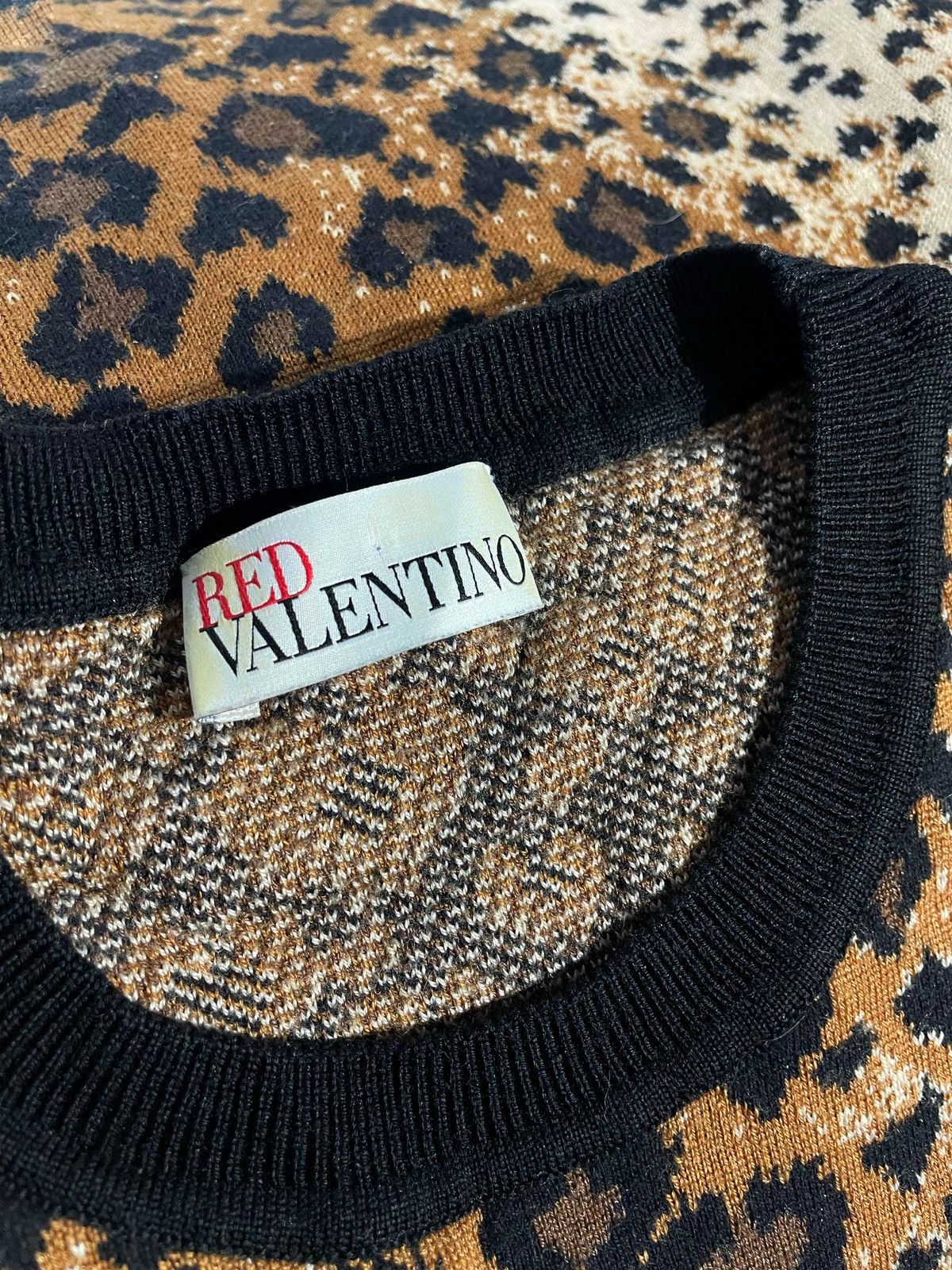 Designer × RED Valentino Red Valentino Wool & Silk Leopard Print Sweater Size S Size S / US 4 / IT 40 - 6 Thumbnail