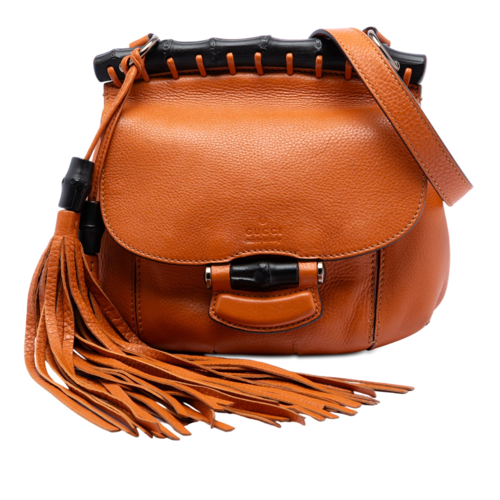 Gucci Gucci Small Leather Bamboo Nouveau Fringe Crossbody Size ONE SIZE - 1 Thumbnail
