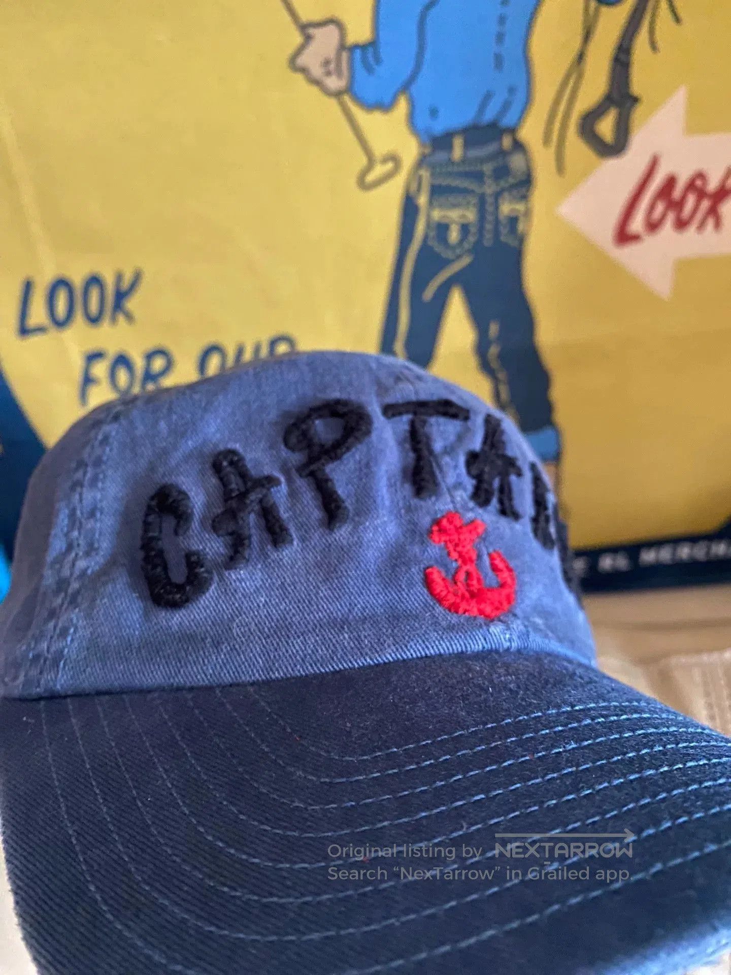 RRL Ralph Lauren Vintage Military Blue Captain Baseball Cap. Size ONE SIZE - 3 Thumbnail
