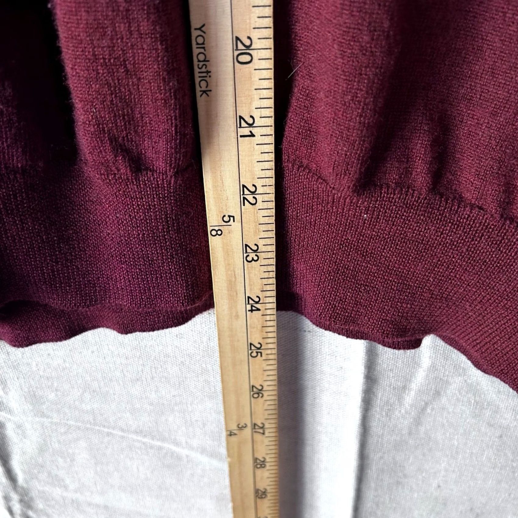 Vintage Cortina Italia Sweater Mens XL Burgundy 100% Merino Wool Mock Neck Pullover Knit Solid Ribbed Cuffs Hem Made in Italy VINTAGE: No Size US XL / EU 56 / 4 - 6 Thumbnail
