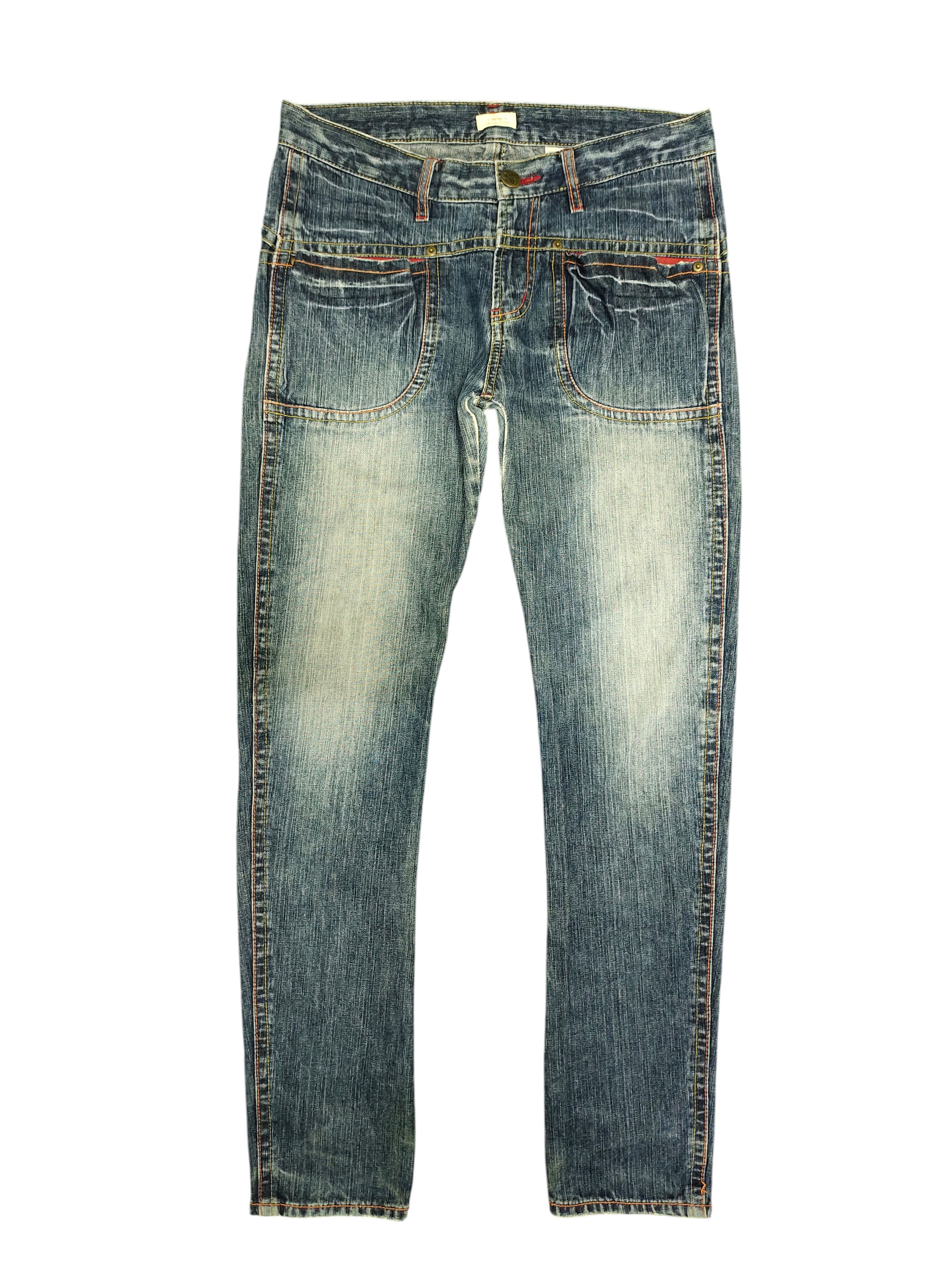Hysteric Glamour Japanese Brand Tip Top Back Pocket Clawmark Faded Jeans Size US 31 - 1 Thumbnail