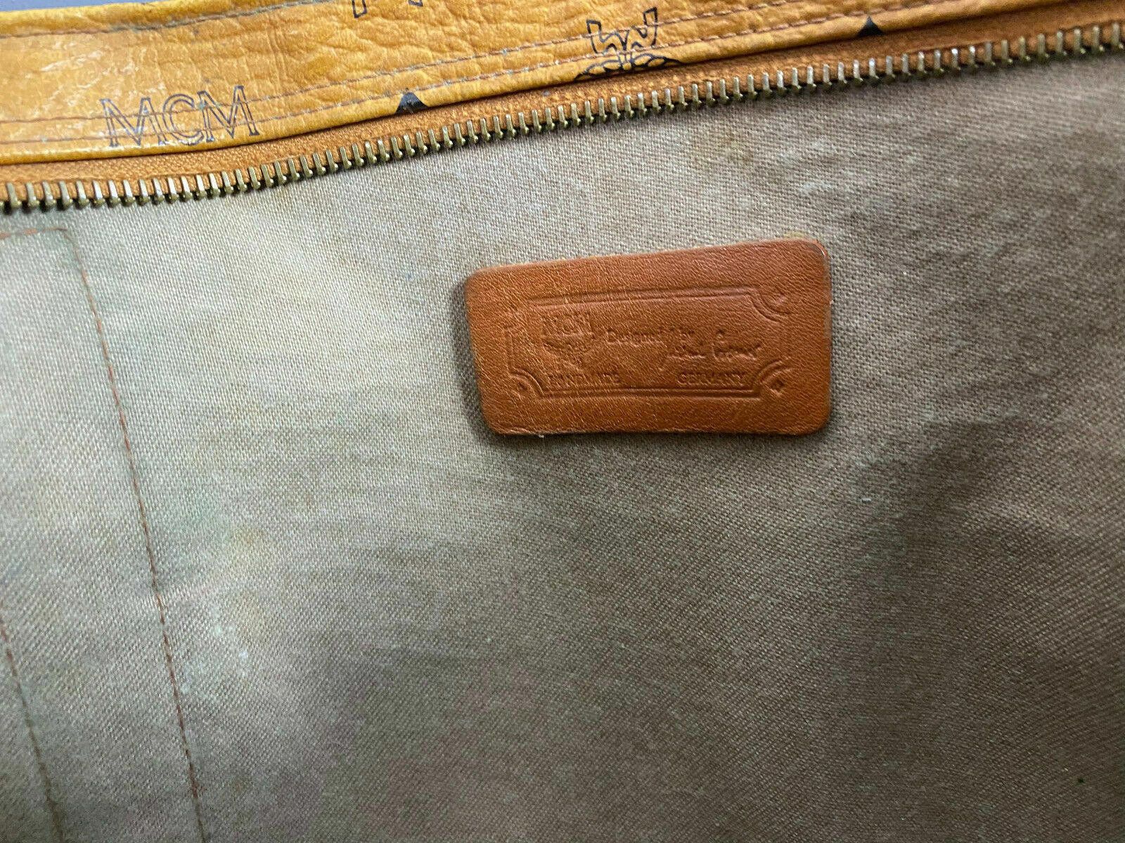 MCM Ladies MCM Brown Leather Monogram Logo Tote Bag Shoulder Bag Size ONE SIZE - 10 Thumbnail