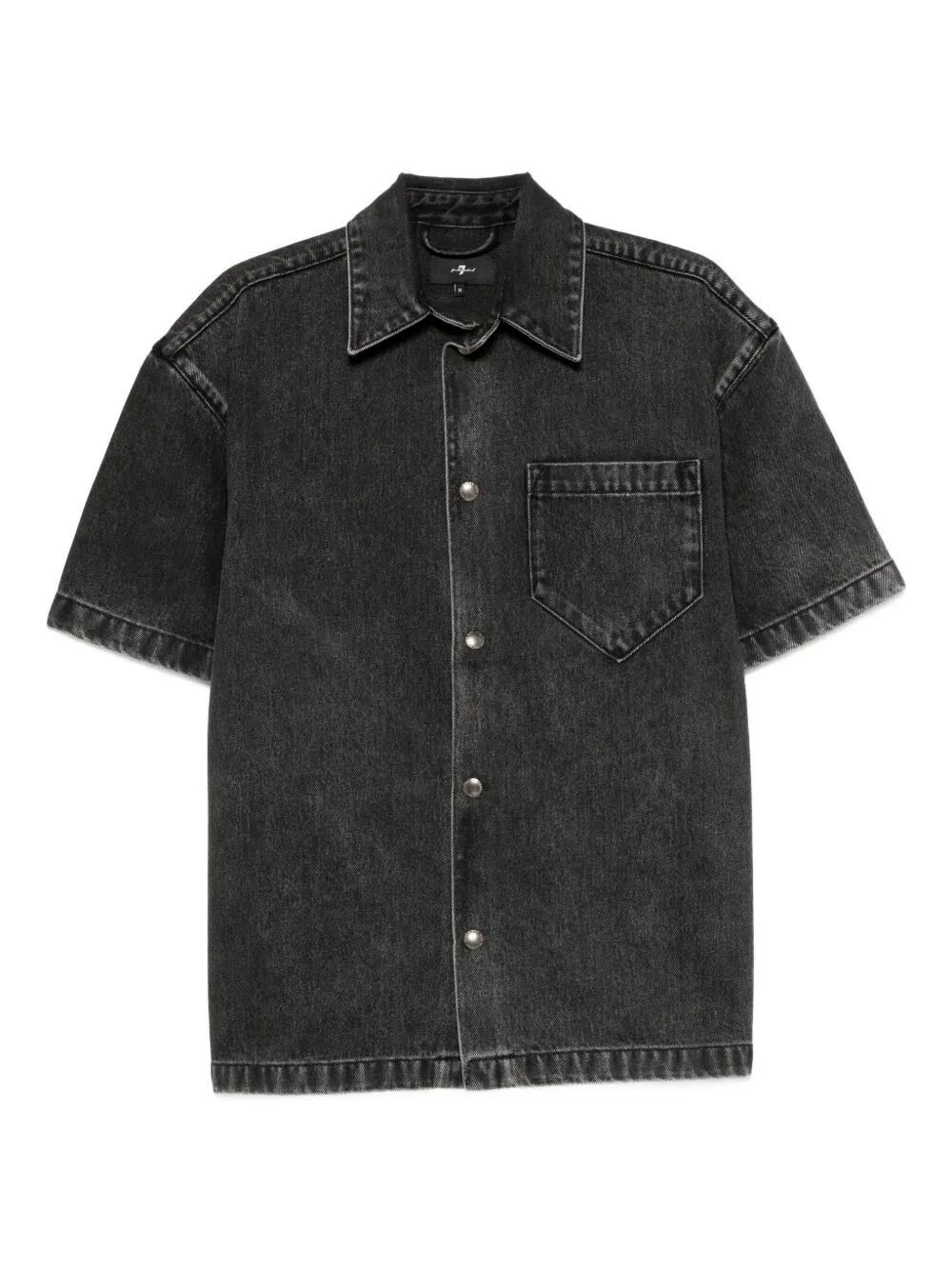 7 For All Mankind `Over Camp Shirt Caviar` Shirt Size US S / EU 44-46 / 1 - 1 Thumbnail
