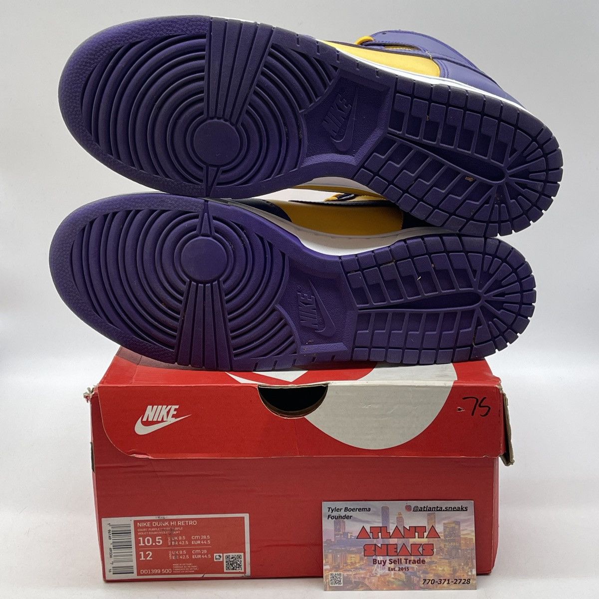 Nike Dunk high lakers Size US 10.5 / EU 43-44 - 7 Thumbnail