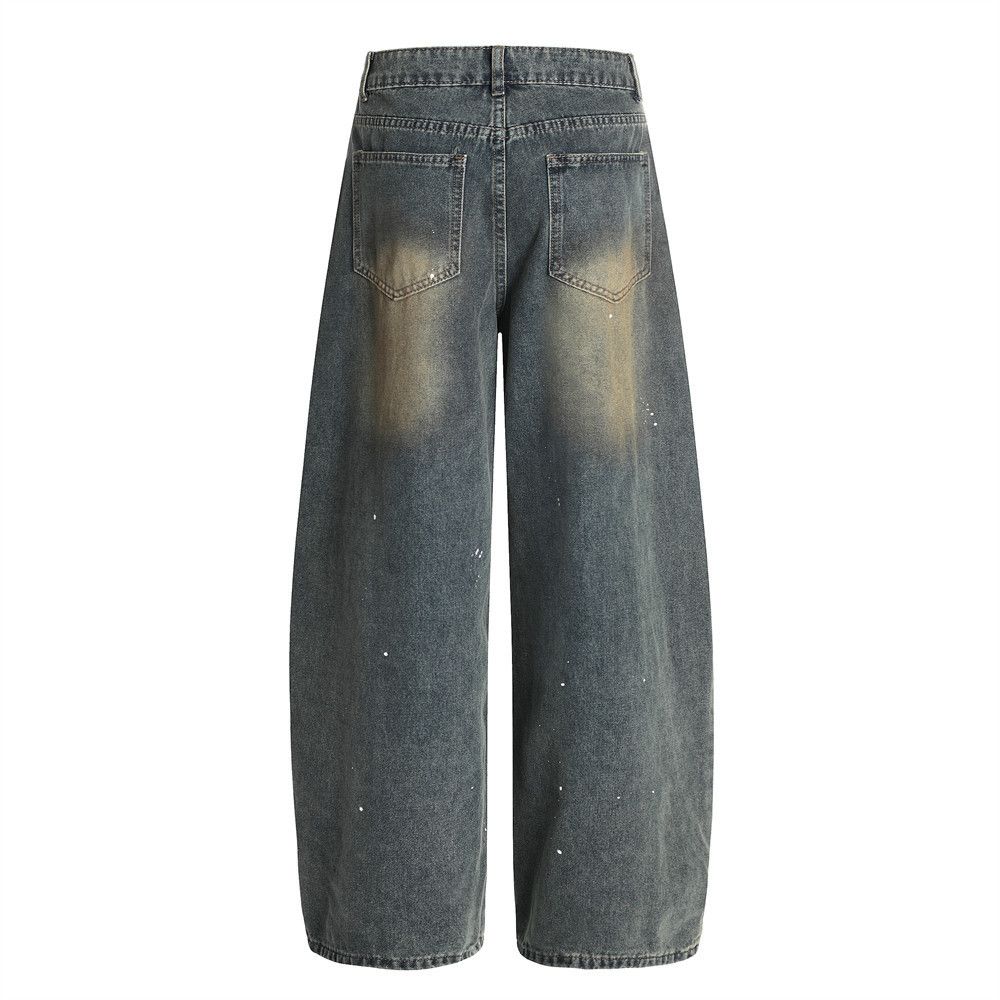 Japanese Brand × Jean Men's ink-splashed distressed punk ripped scimitar jeans Size US 32 / EU 48 - 3 Thumbnail