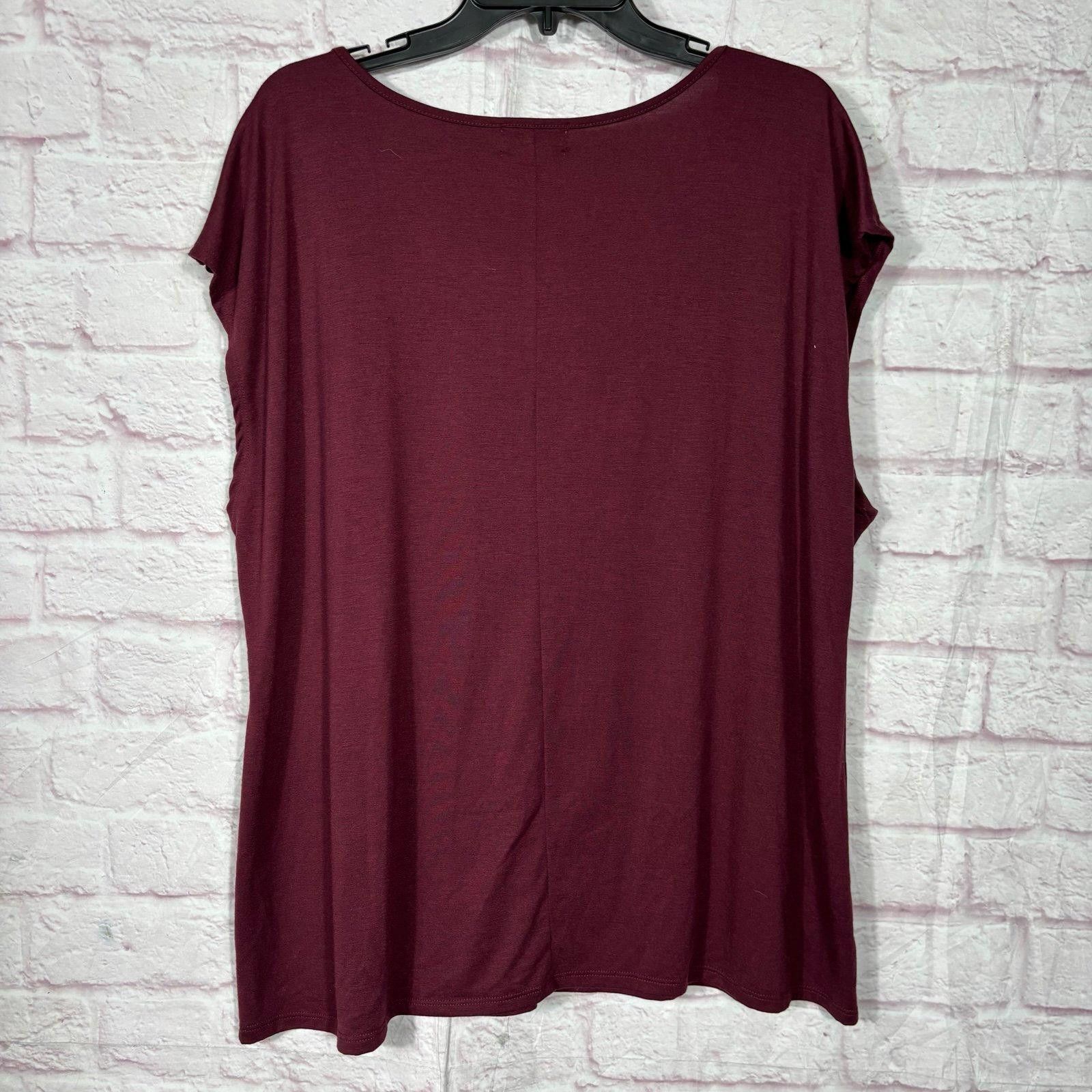 Other Carmen Women's Sleeveless Burgundy Top Beaded Detail Size 2X Size XXL / US 16-18 / IT 52-54 - 6 Thumbnail