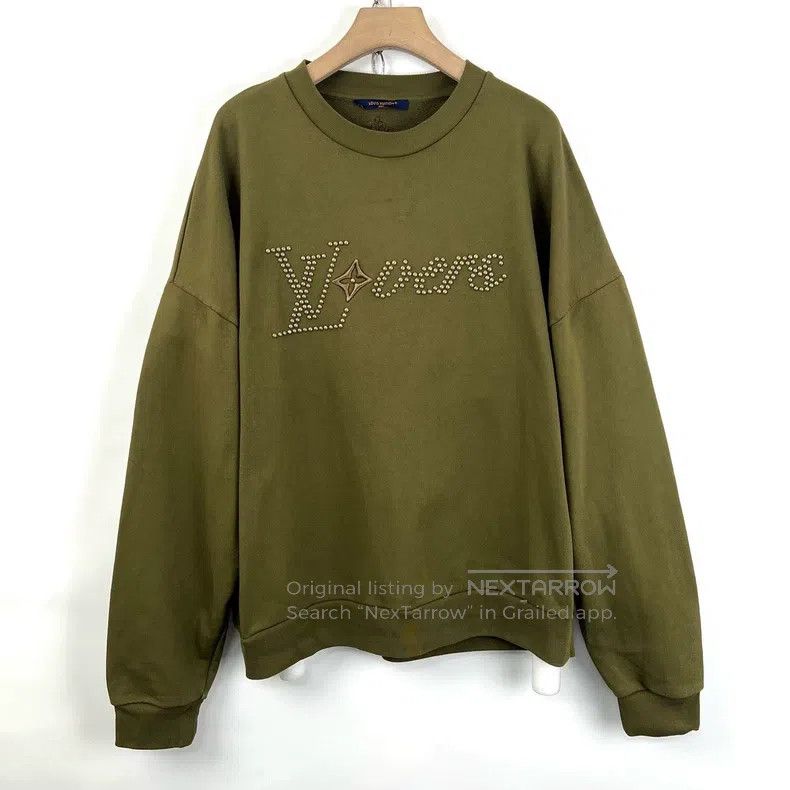 Louis Vuitton Louis Vuitton Army green studded logo sweatshirt Size US XXL / EU 58 / 5 - 1 Thumbnail