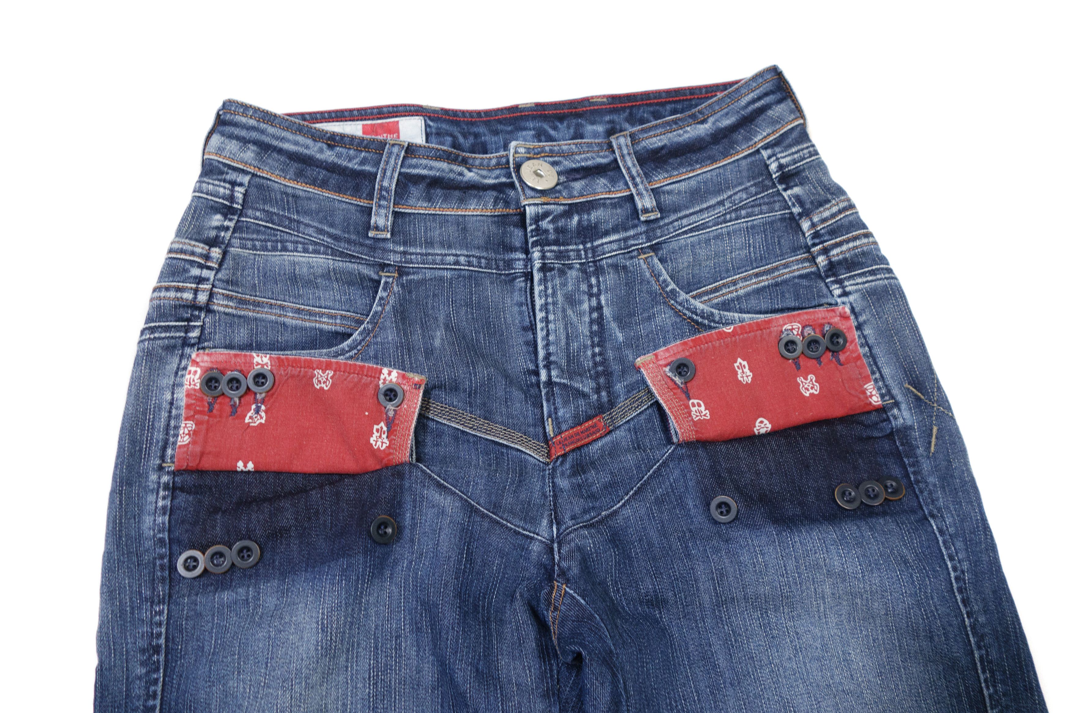 Marithe + Francois Girbaud Y2K X-Pocket Panel Construction Pocket Slim Straight Denim Size 27" / US 4 / IT 40 - 3 Thumbnail