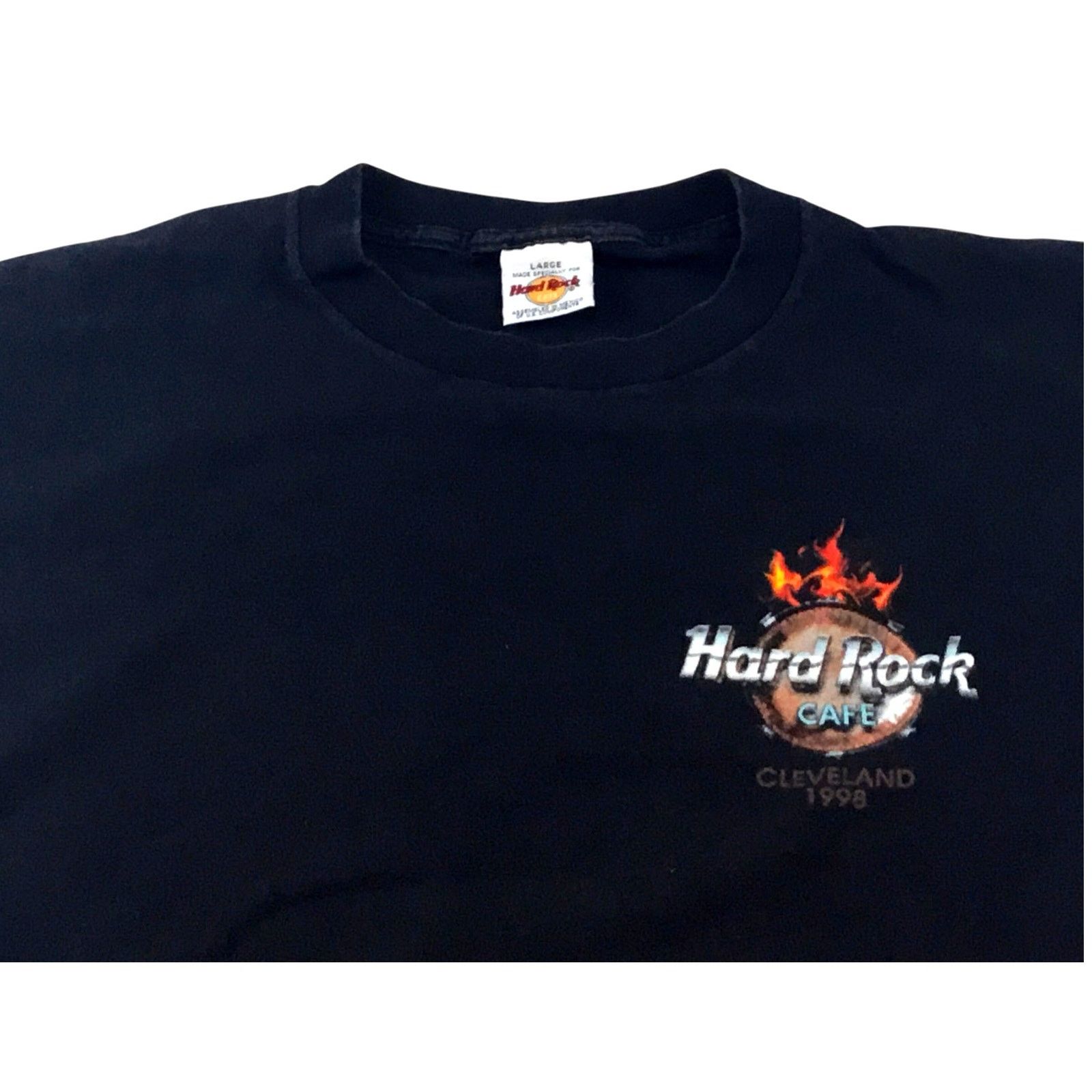 Hard Rock Cafe Hard Rock Cafe Cleveland 1998 Vintage T-Shirt Black Guitar L Size US L / EU 52-54 / 3 - 2 Thumbnail