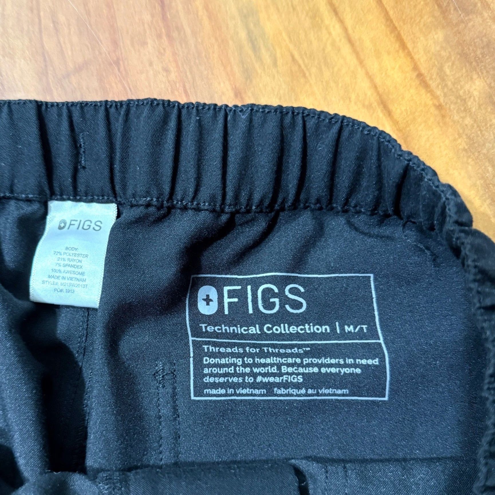 Vintage Figs Mens Pants Jogger Black 32 in Waist 33 in Inseam M Solid Pocket 5-Pocket Design Cargo Medical Uniform CC20 M21SW2013T Size US 32 / EU 48 - 4 Thumbnail