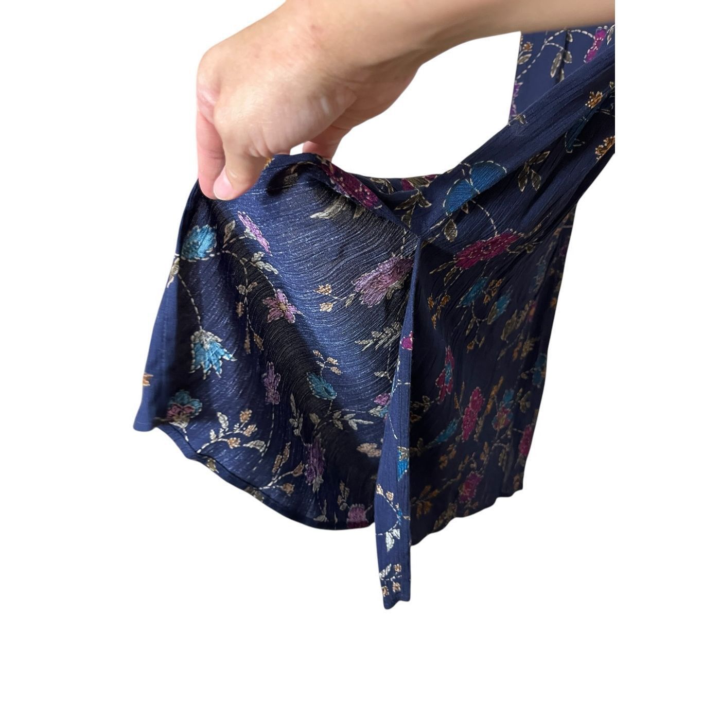 Other Vintage R&K 90s Blue Floral Print Maxi Dress Size 4P Size S / US 4 / IT 40 - 5 Thumbnail