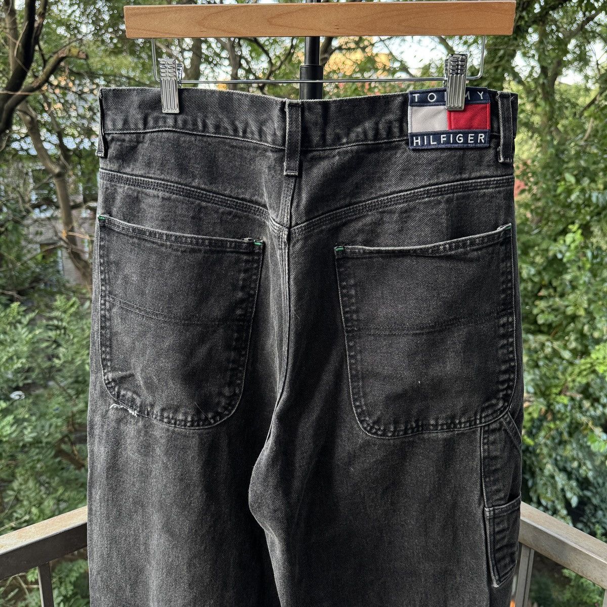Vintage 90s Y2K Tommy Jeans Baggy Wide Carpenter ERD Skater Grunge Size US 33 - 7 Thumbnail