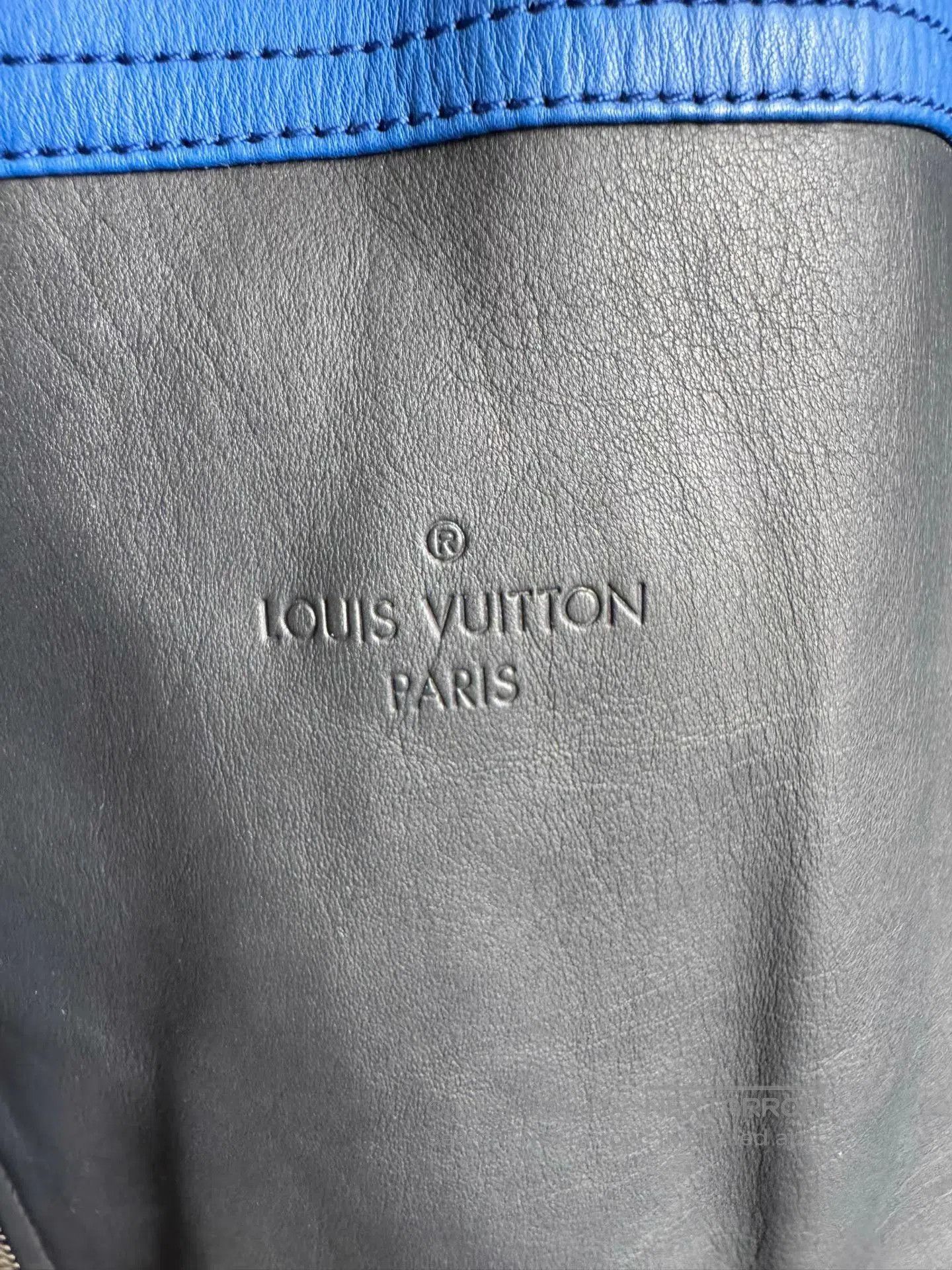 Louis Vuitton Blue and Black Leather Biker Jacket. Size US M / EU 48-50 / 2 - 4 Thumbnail