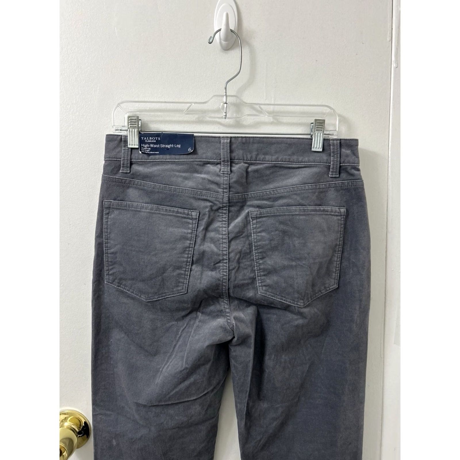Talbots Talbots Pants Womens 6 Gray High Waist Slim Straight Leg 32x30 Cotton Blend Zipper Button Pockets Chino Fall Winter Size 28" / US 6 / IT 42 - 7 Thumbnail