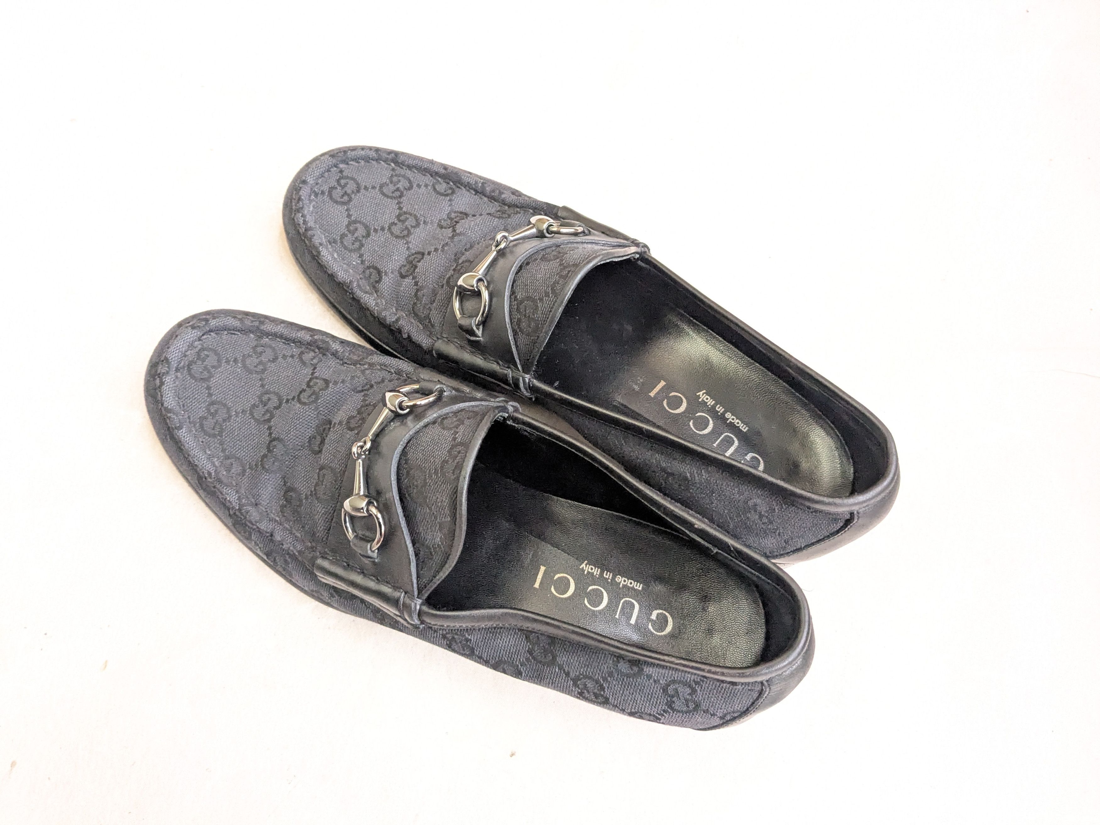 Gucci Gucci Horsebit Loafers Black 10 Monogram GG Logo Canvas Size US 10 / EU 43 - 8 Thumbnail