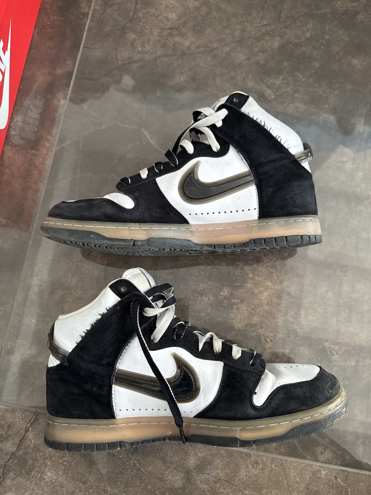 Nike Nike Dunk High Slam Jam Bianco Nero Size US 11.5 / EU 44-45 - 3 Thumbnail