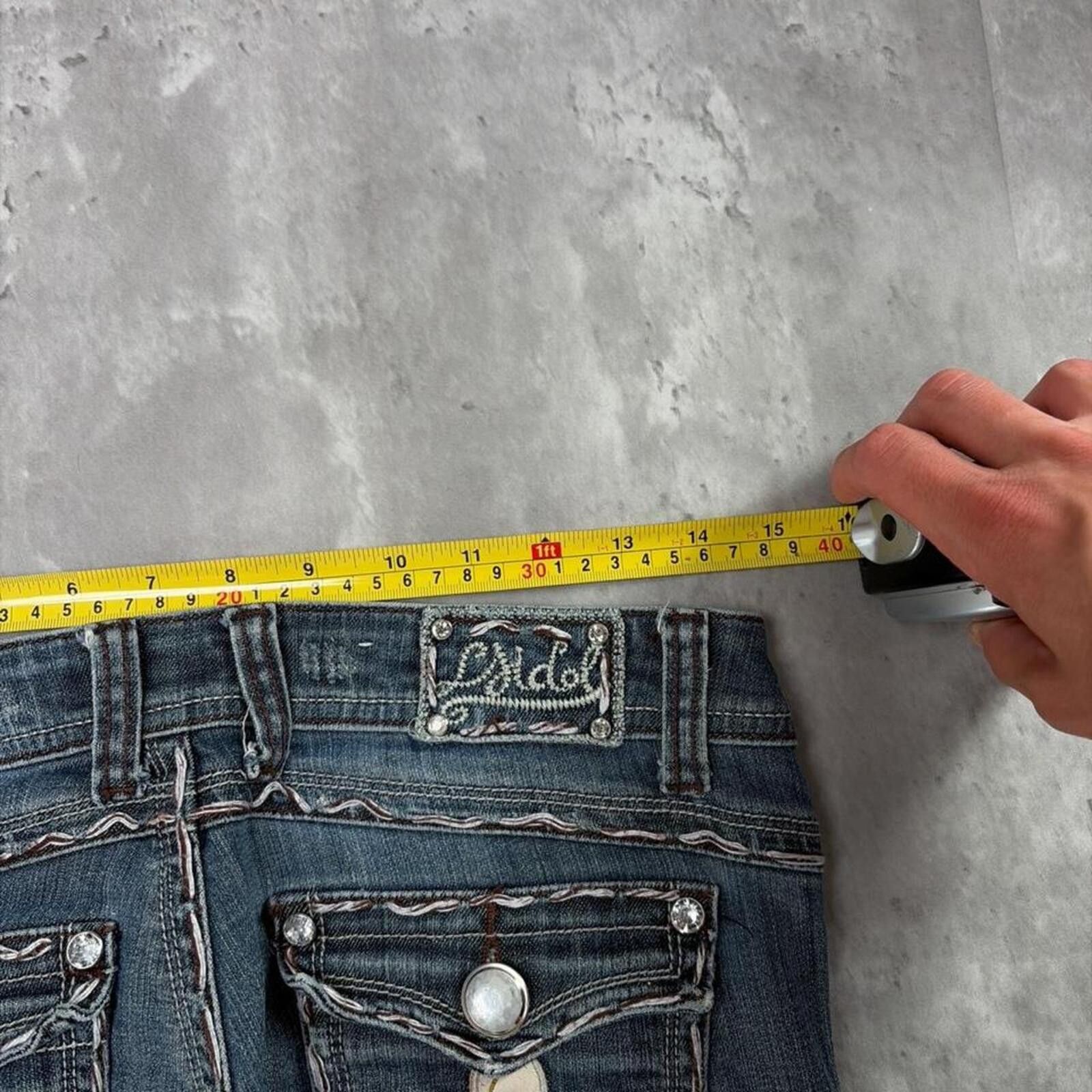 Other Y2K Dark Wash L.A. Idol USA Grunge Flared Gothic Denim Jeans Size 30" / US 8 / IT 44 - 6 Thumbnail