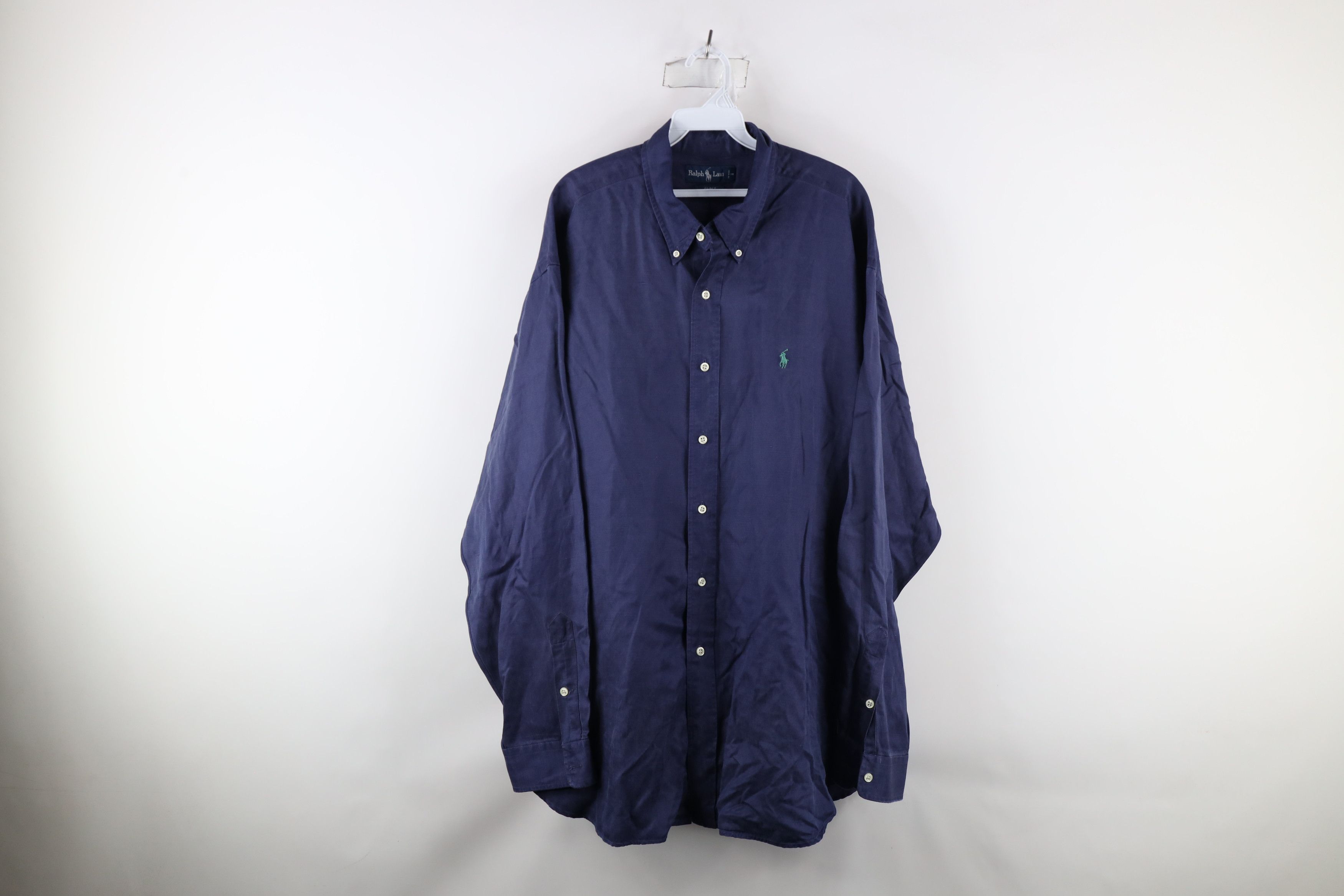 Ralph Lauren × Vintage Vintage 90s Ralph Lauren Linen Collared Button Down Shirt Size US XXL / EU 58 / 5 - 1 Thumbnail