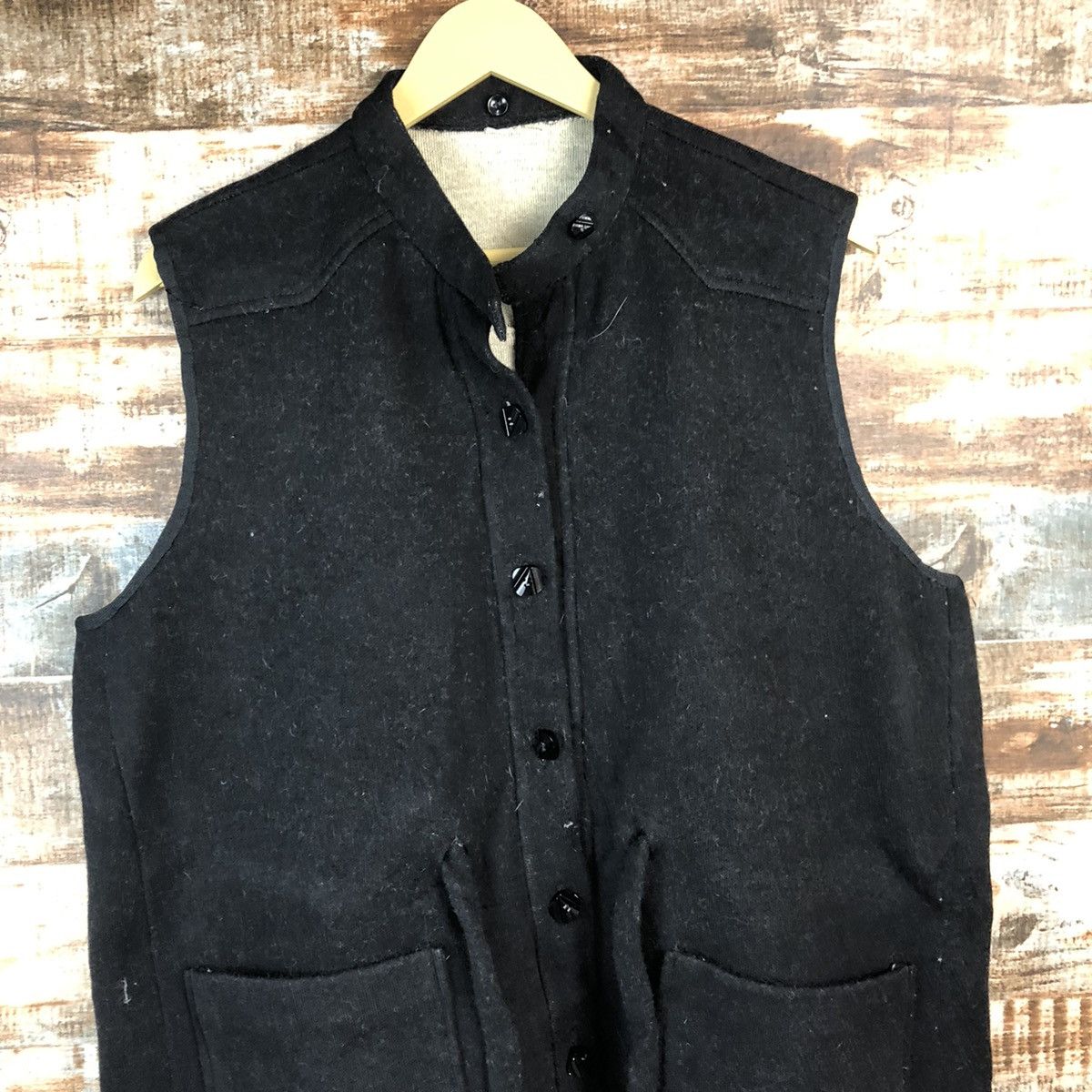 Homespun Knitwear × Japanese Brand Japanese Brand Black Vest #968 Size L / US 10 / IT 46 - 4 Thumbnail