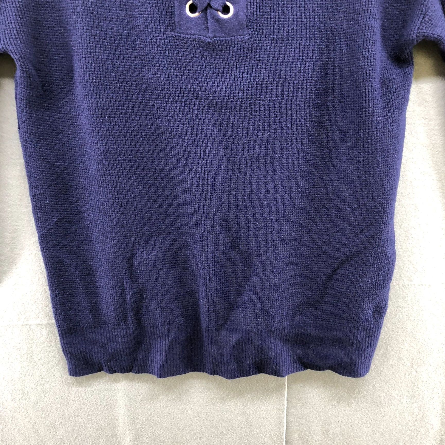 Lee Lee Sweater Womens M Blue Lace Up Front Crew Neck Knit Stretch Pullover Casual Modern (Proceed without extra punctuation) Size M / US 6-8 / IT 42-44 - 4 Thumbnail