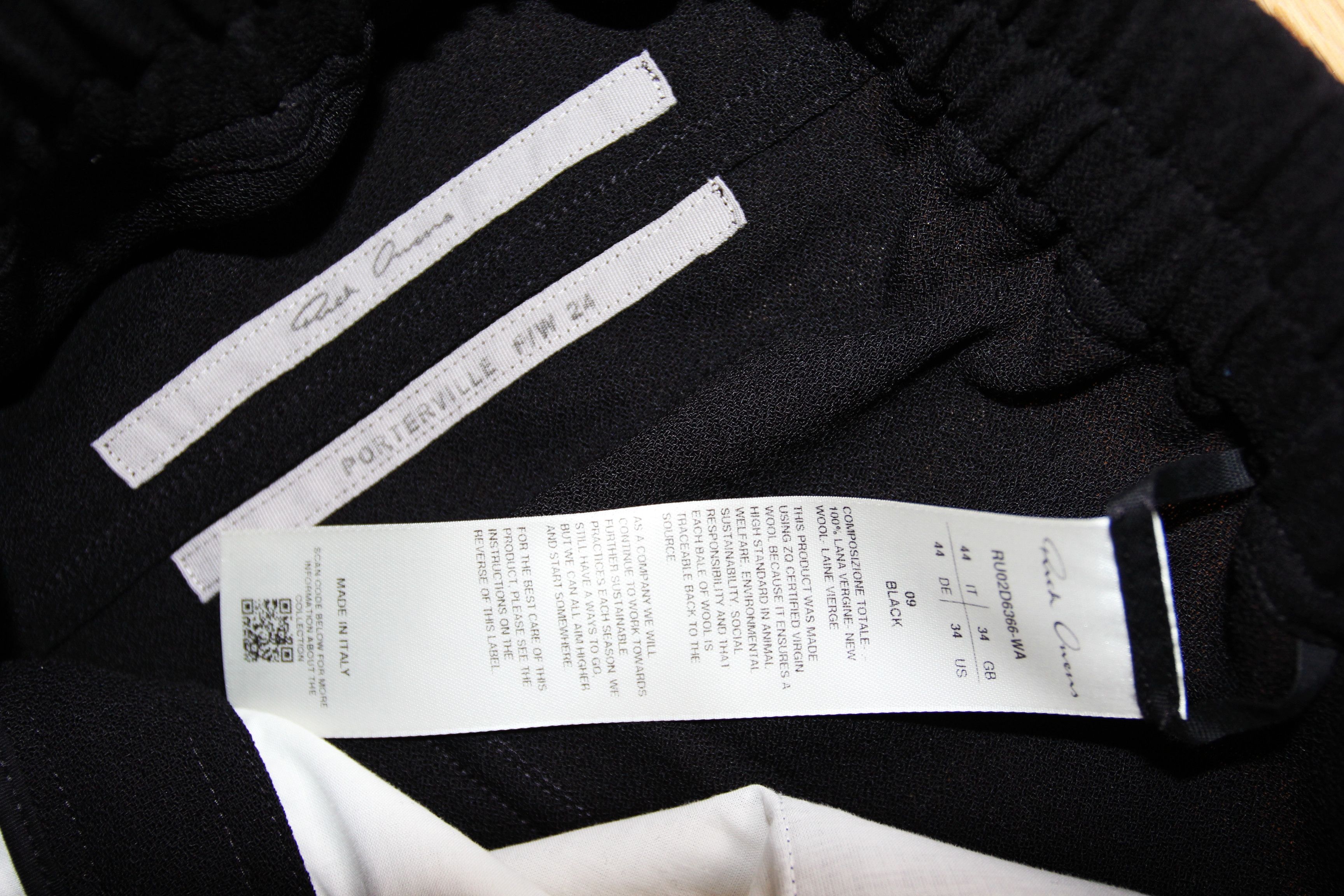 Rick Owens BNWT AW24 RICK OWENS "PORTERVILLE" WIDE BELLA PANTS 44 Size US 28 / EU 44 - 8 Thumbnail