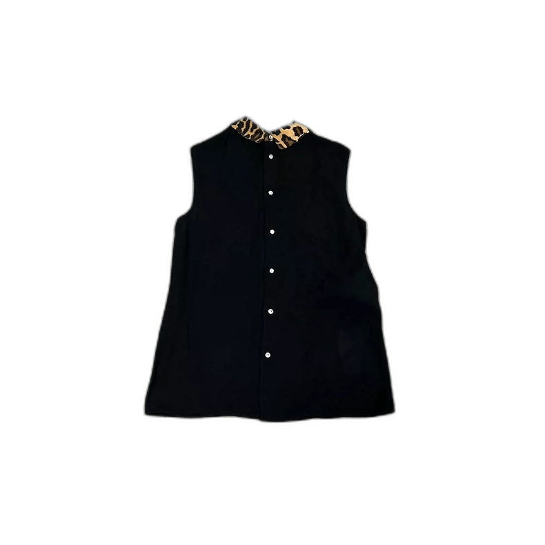 Miu Miu Miu Miu Sleeveless Top with Leopard Collar Size S / US 4 / IT 40 - 1 Thumbnail