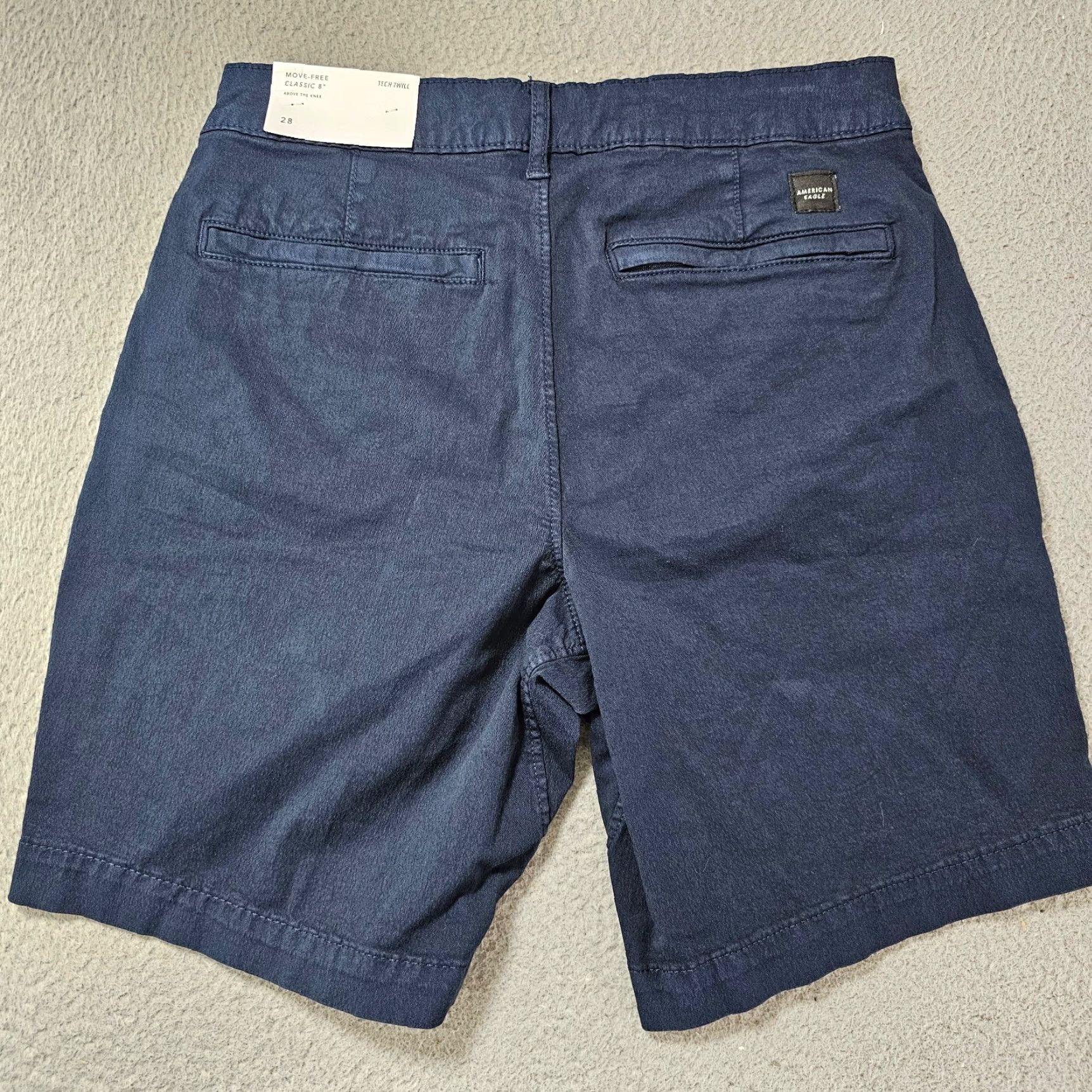 American Eagle Outfitters American Eagle Tech Twill Stretch Khaki Chino Shorts Navy 8" Ins Mens 28 NWT Size US 28 / EU 44 - 2 Thumbnail