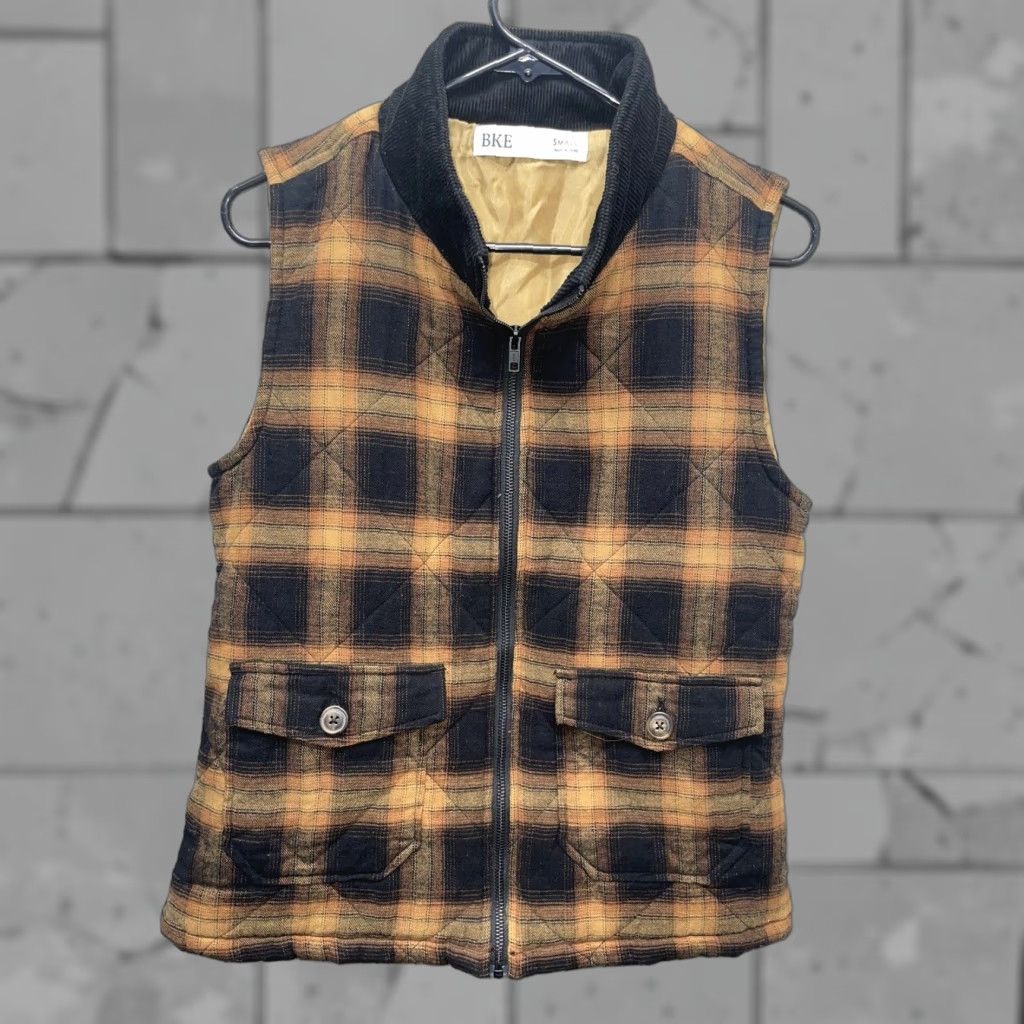 Buckle Black BKE Brown/Black Plaid Puffer Full Zip Vest Womens S Size S / US 4 / IT 40 - 1 Thumbnail
