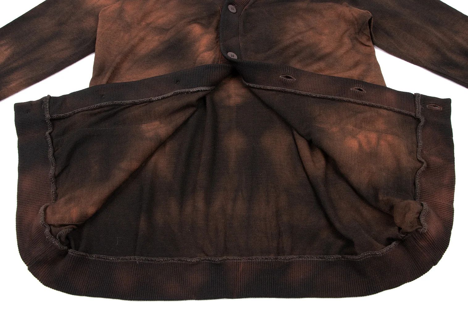 Issey Miyake Tie-Dye Wool Knit Cardigan in Brown and Black Size US XL / EU 56 / 4 - 8 Thumbnail