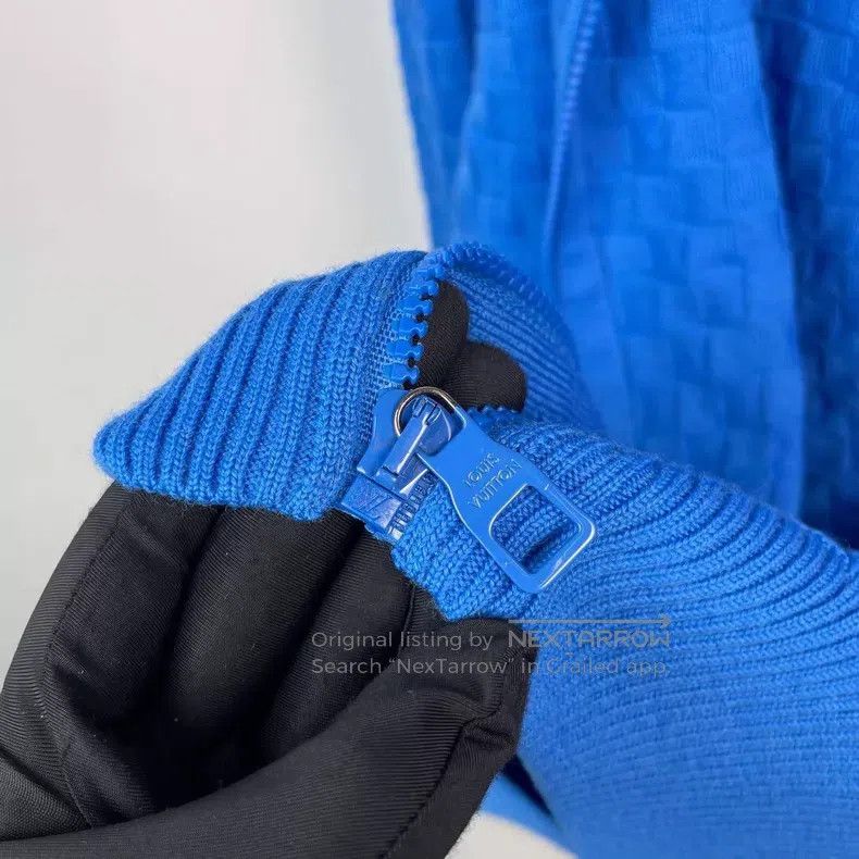 Louis Vuitton Louis Vuitton Sapphire blue checkerboard knit jacket Size US M / EU 48-50 / 2 - 4 Thumbnail