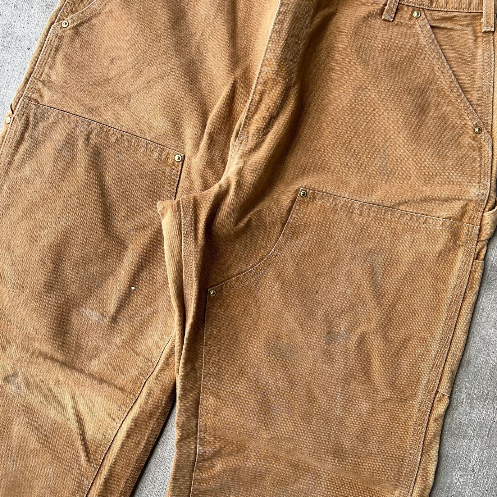 Carhartt × Vintage Carhartt brown faded double knee work wear carpenter pants Size US 36 / EU 52 - 9 Thumbnail