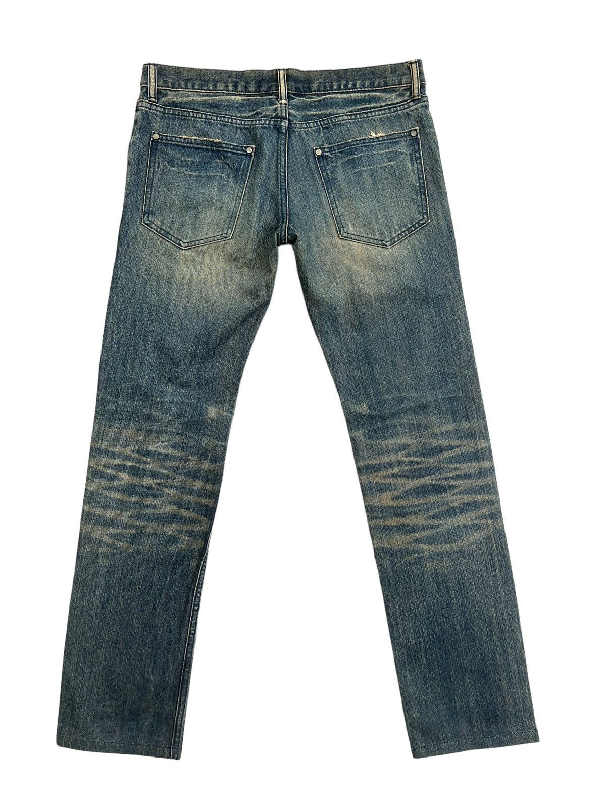 Japanese Brand Vintage Pledge Japan Distressed Muddy Denim Slim Jeans Size US 31 - 2 Thumbnail