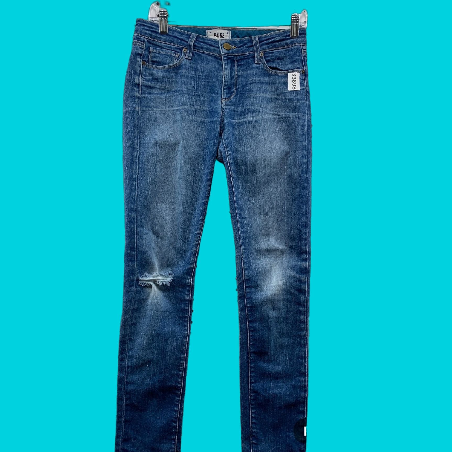 Paige Paige Jeans Women’s Slim Skyline Denim Skinny Ankle 28x30.5 Blue Size 27 Stretch Regular Womens Size 27" / US 4 / IT 40 - 1 Thumbnail