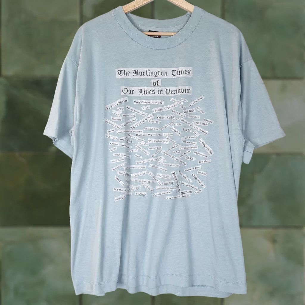 Fruit Of The Loom VINTAGE Burlington Times Shirt Mens Large Vermont Fruit of the Loom 90s USA Size US L / EU 52-54 / 3 - 1 Thumbnail