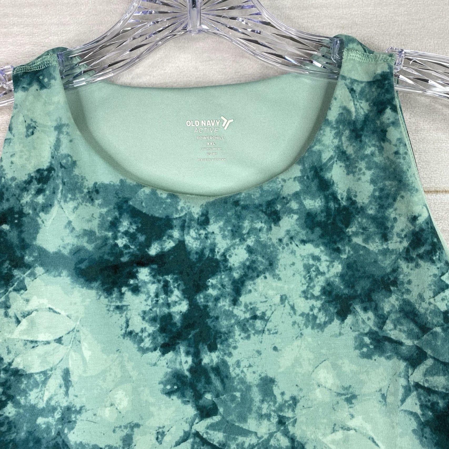 Old Navy Old Navy Sports Bra XXL Powerchill Light Support Green Racerback Wireless 2XL Plus Size Shaped Bra Women Activewear Size ONE SIZE - 2 Thumbnail