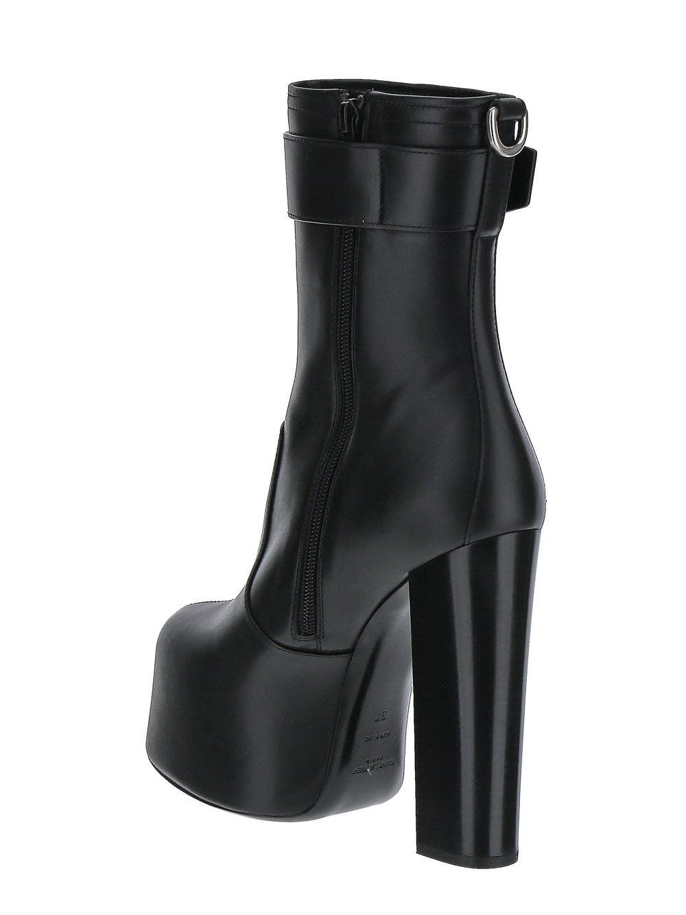 Saint Laurent Paris o1bcso1str0125 Cherry Buckle Platform Booties in Black Size US 9.5 / IT 39.5 - 3 Thumbnail
