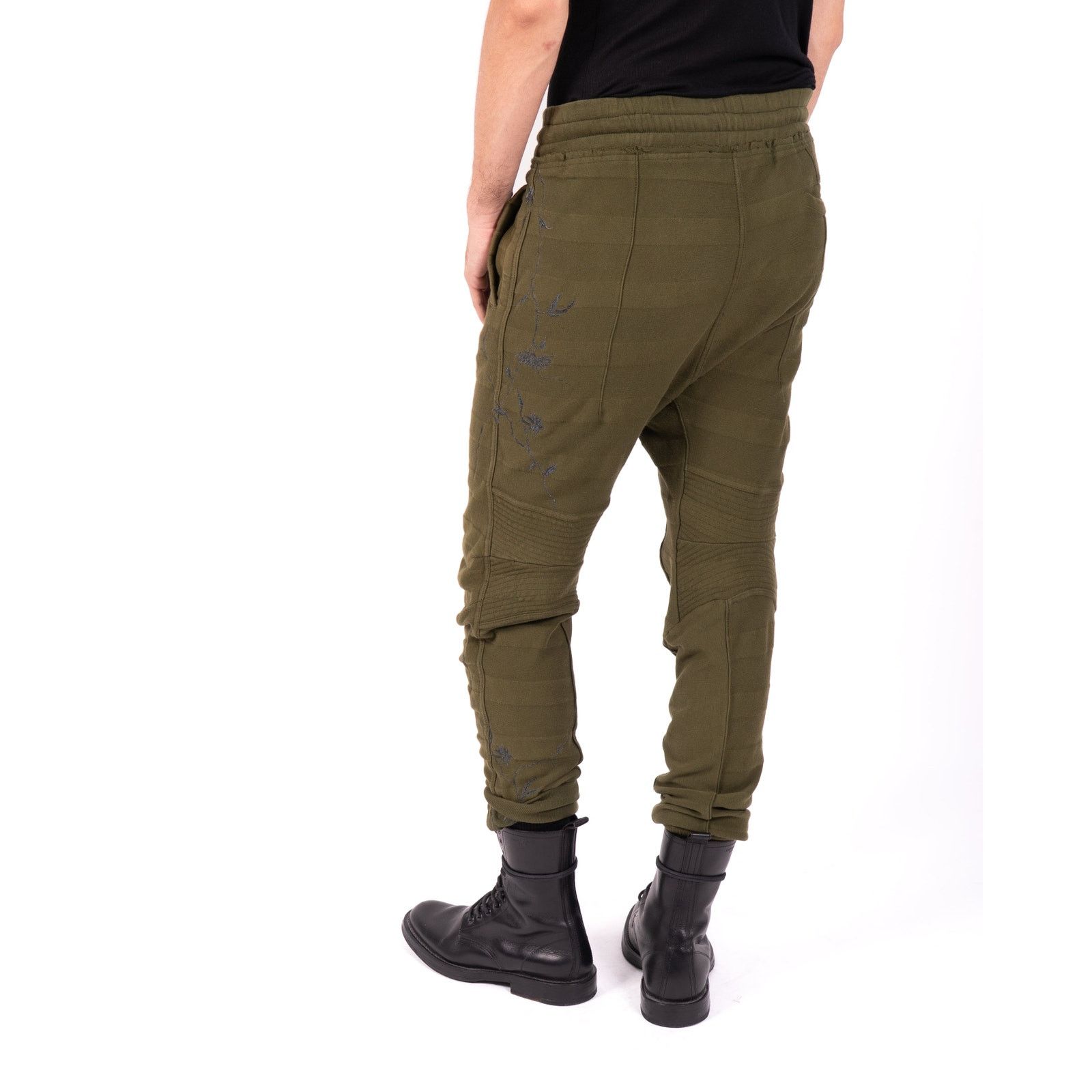 Haider Ackermann FW18 Embroidered Biker Sweatpants in Khaki Perth Size US 32 / EU 48 - 2 Thumbnail