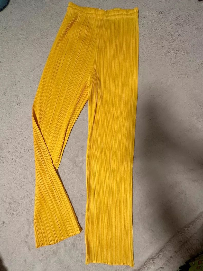 Issey Miyake Issey Miyake size:3 Vintage yellow straight-leg pants Size 25" / US 0 / IT 36 - 2 Thumbnail