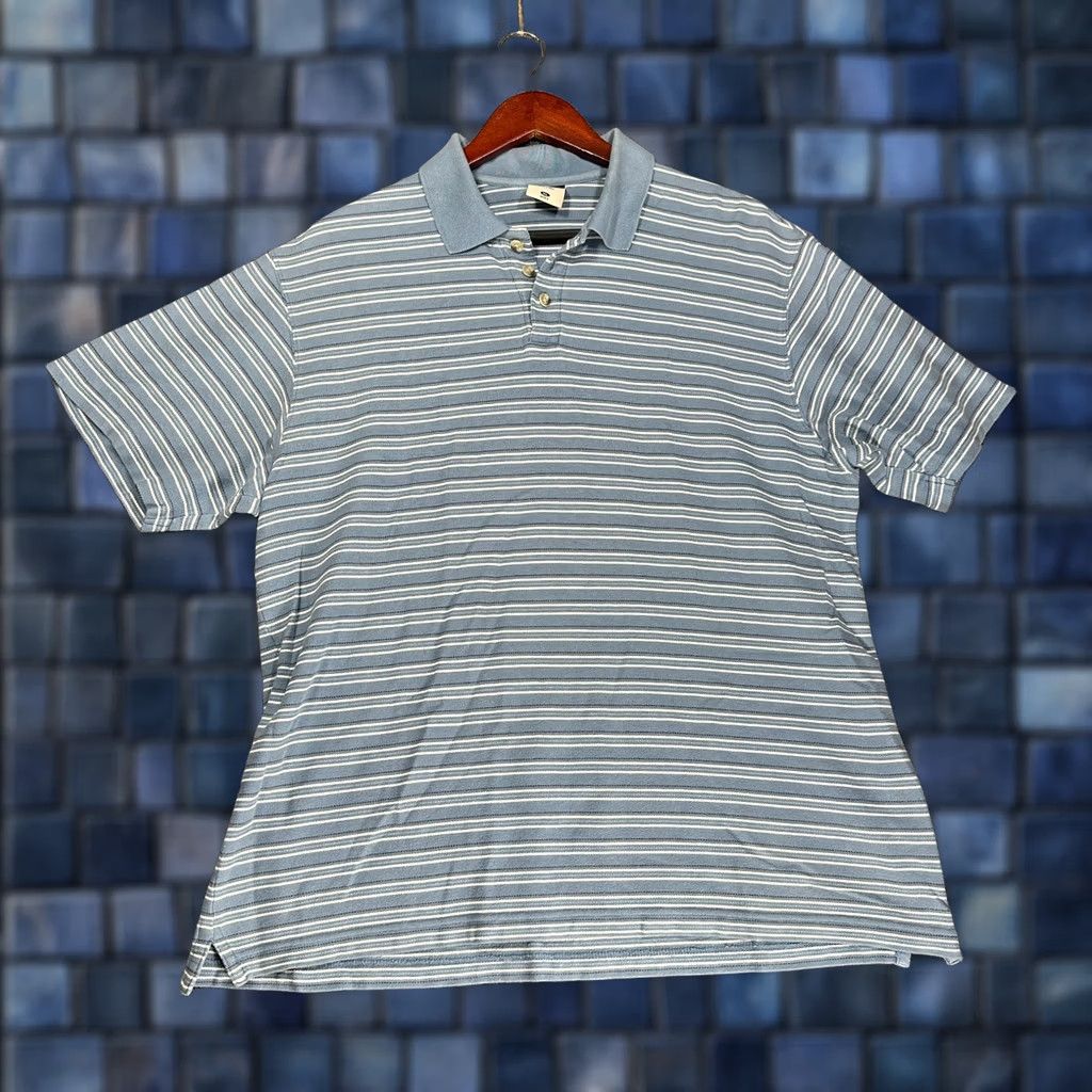 Vintage Columbia XCO Polo Shirt Mens XL Blue White Stripe Cotton Short Sleeve Polo Shirt Size US XL / EU 56 / 4 - 1 Thumbnail