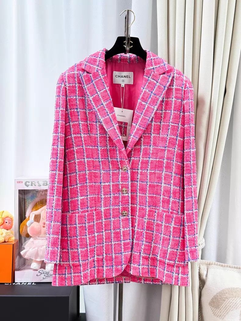 Chanel Chanel Pin blue and white plaid double C diamond buckle la Size XXS / US 00 / IT 34 - 1 Thumbnail