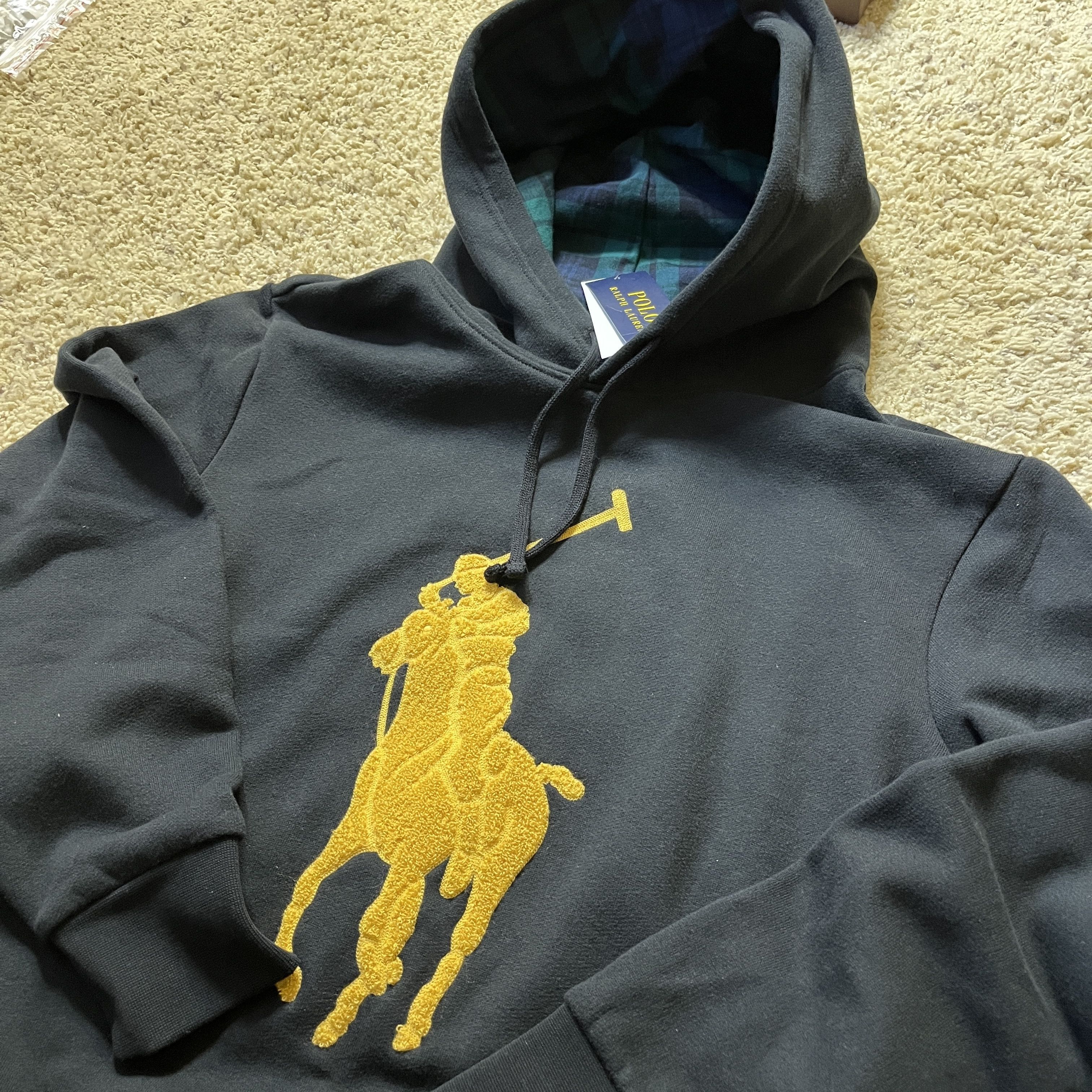 Polo Ralph Lauren Polo Ralph Lauren Gold Chenille Big Pony Fleece Hoodie Size US S / EU 44-46 / 1 - 2 Thumbnail