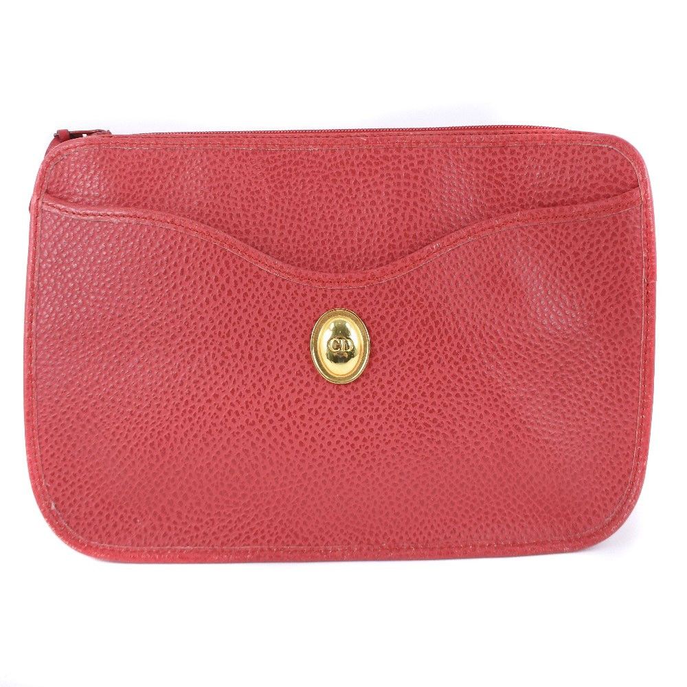 Dior Christian Dior Logo Pouch Leather Size ONE SIZE - 1 Thumbnail