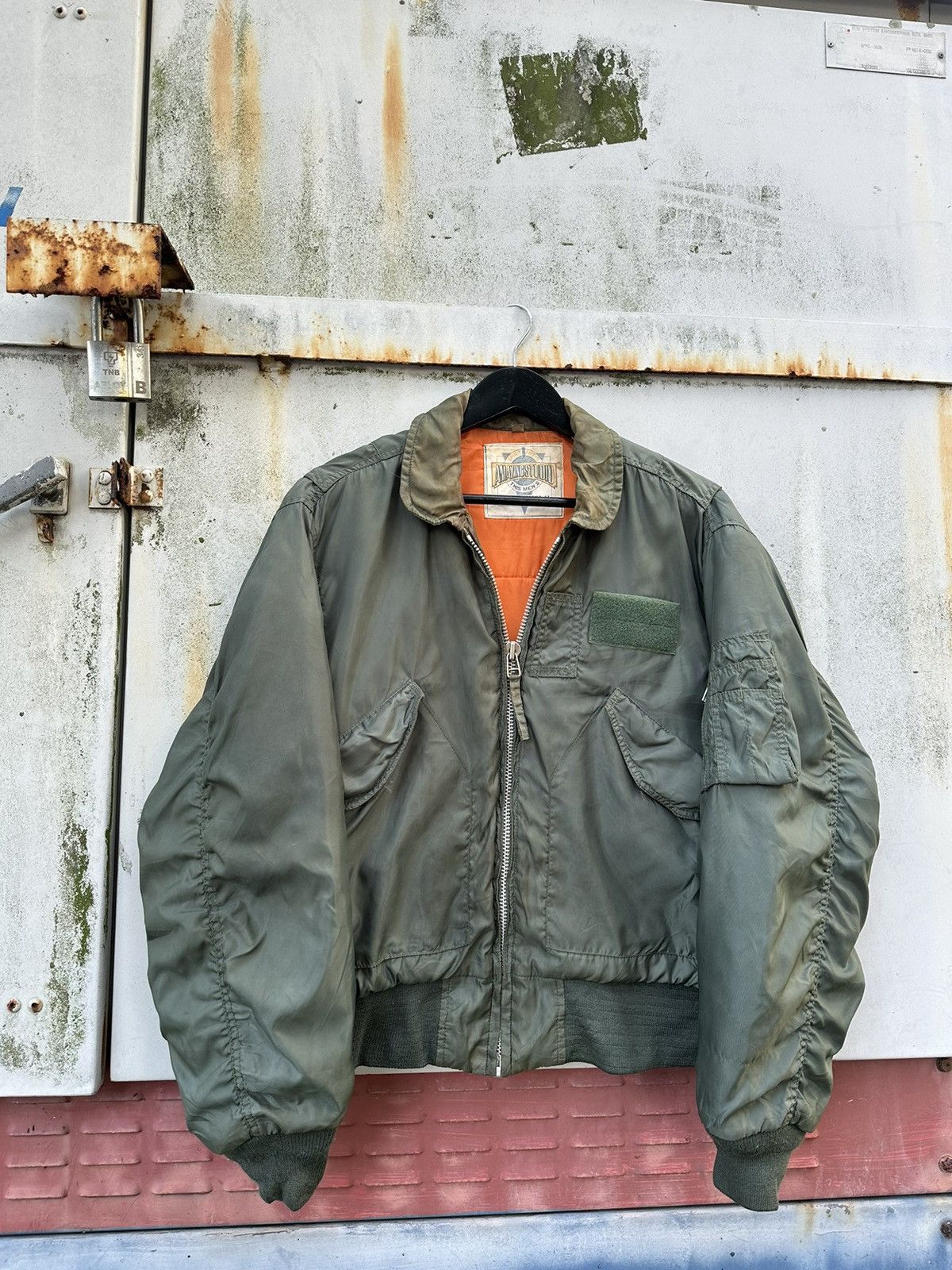 Vintage 🪖Vintage Faded MA-1 Man Intermediate Bomber Jacket Size US M / EU 48-50 / 2 - 2 Thumbnail