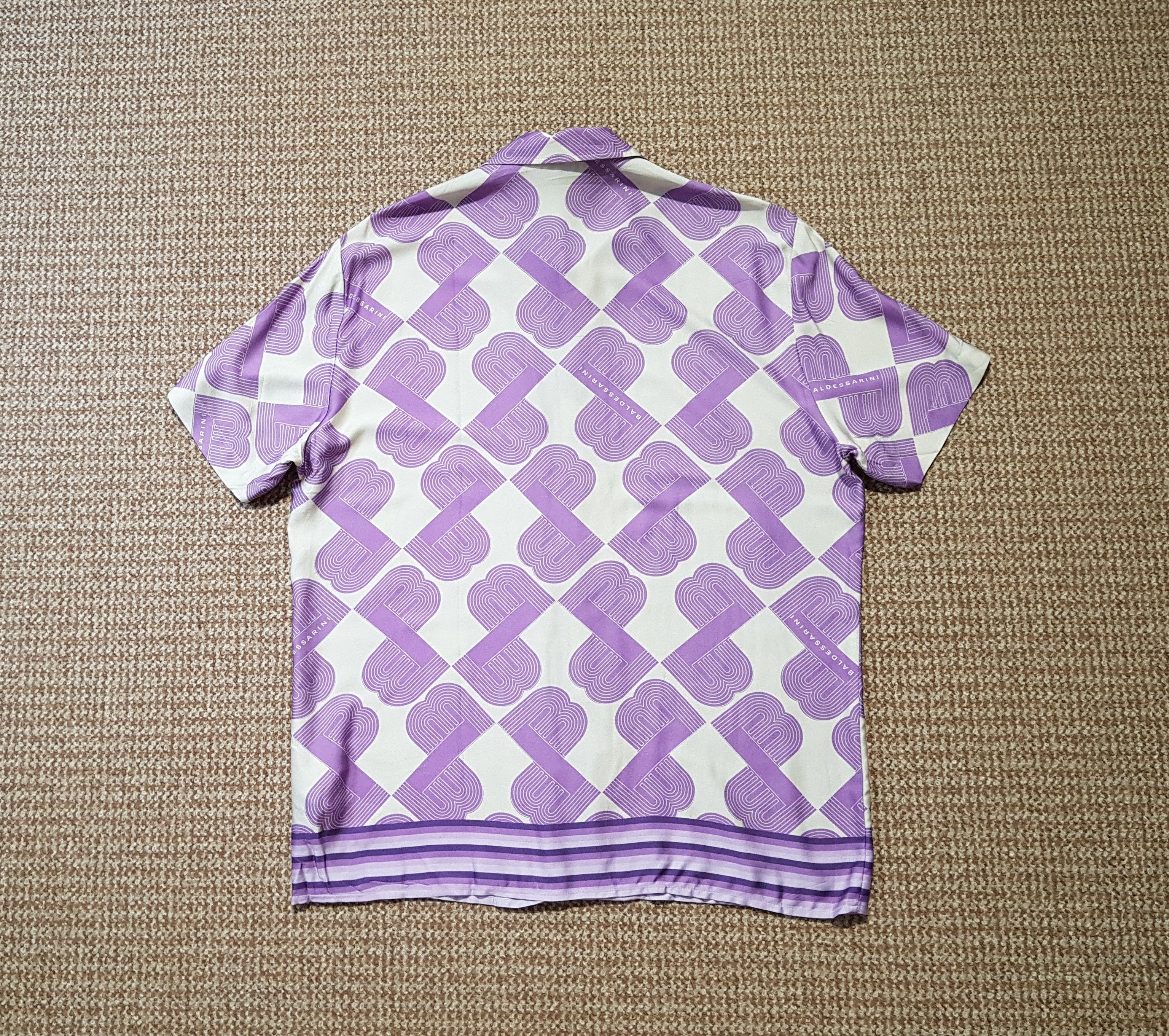Baldessarini Baldessarini Monogram Shirt Button Up Viscose Short Sleeve L Size US L / EU 52-54 / 3 - 3 Thumbnail