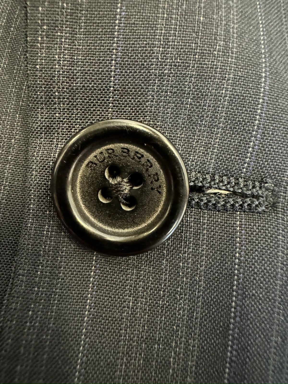 Burberry Burberry London Wool Shadow Stripe Jacket in Navy 40R Size 40R - 6 Thumbnail