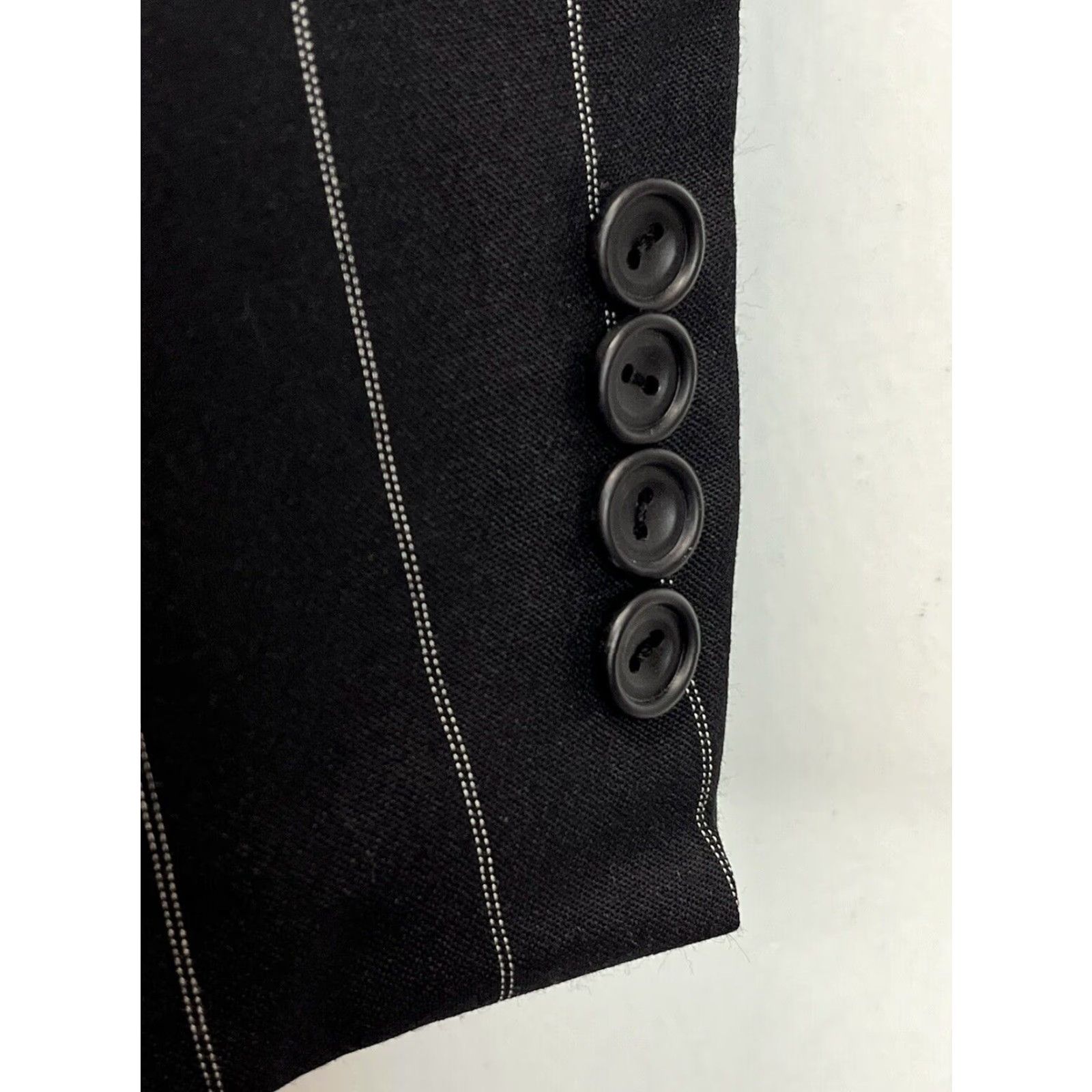 Vintage VINTAGE Edgar Pomeroy Suit 2 Piece 42L Black Pinstripe USA Mens *Flaw* Size 42R - 5 Thumbnail