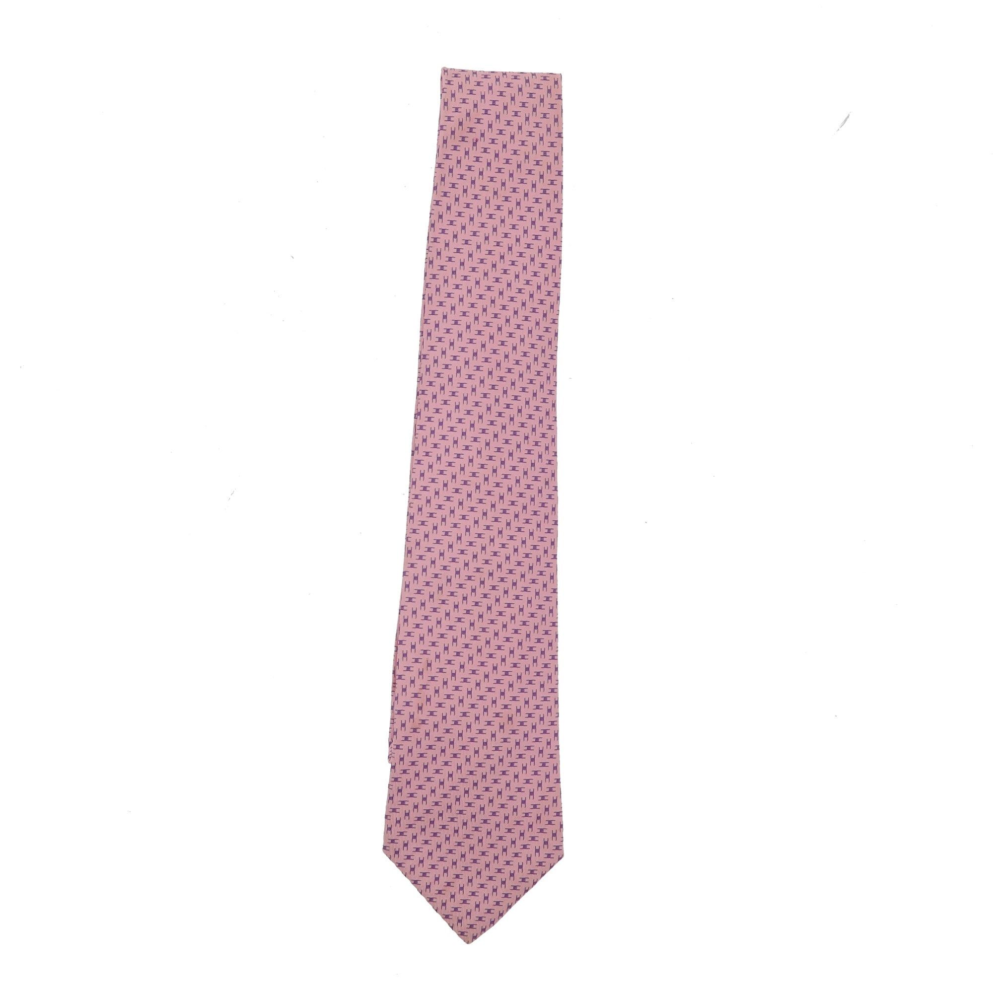 image of Hermes Tie In Multicolor Silk in Black, Men's