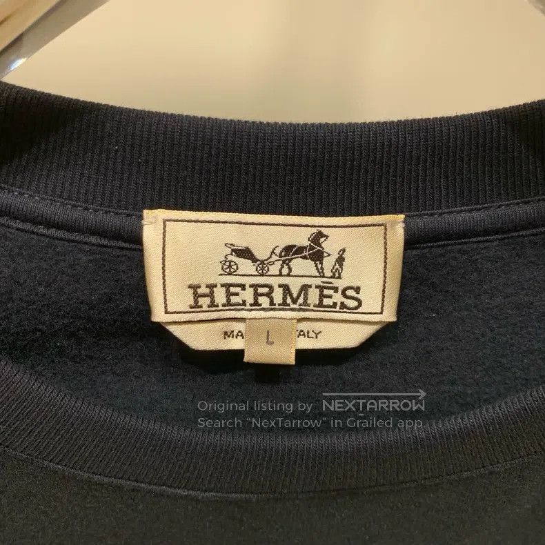 Hermes Hermes Abstract Pattern Patched Navy Blue Sweatshirt Size US L / EU 52-54 / 3 - 2 Thumbnail